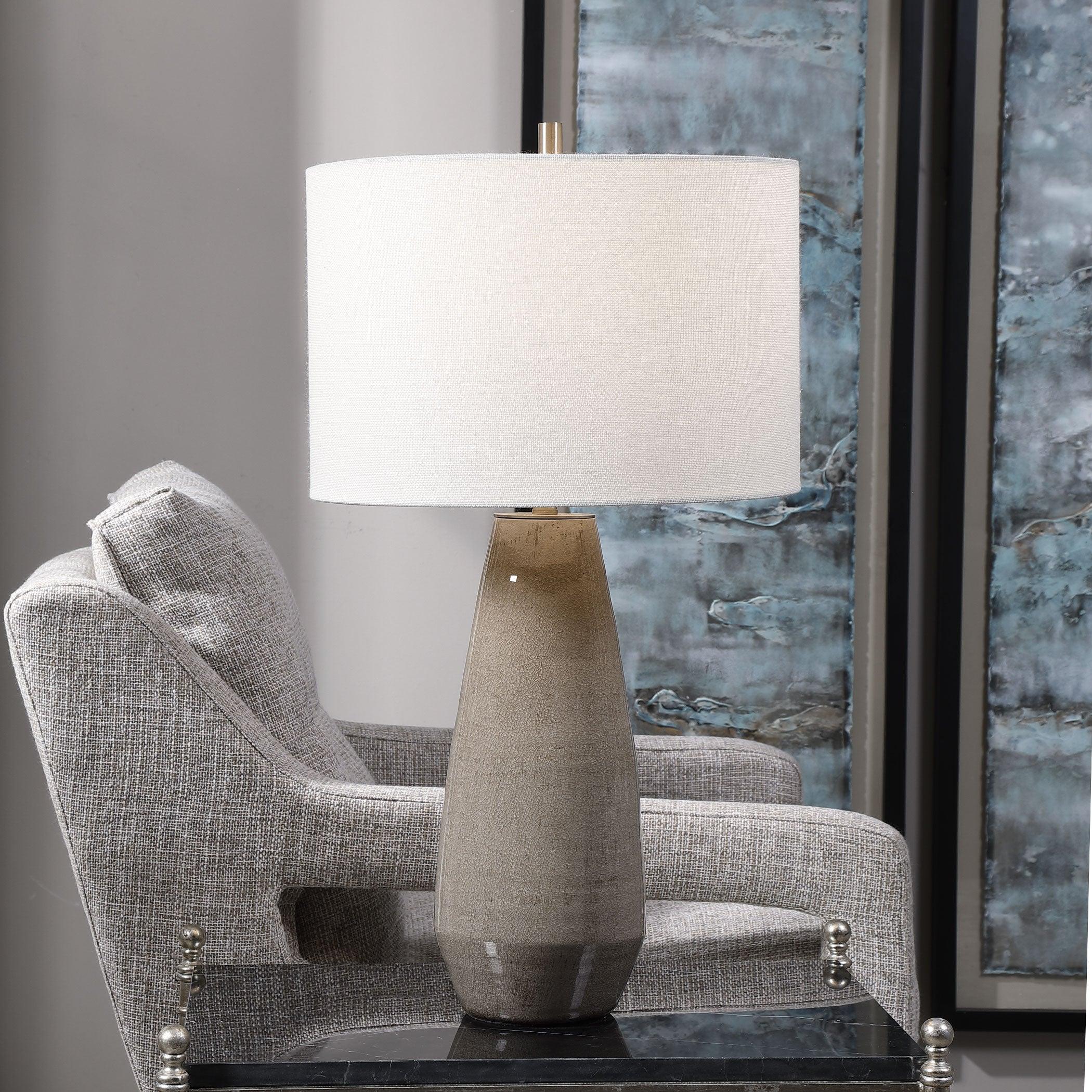 VOLTERRA TAUPE-GRAY TABLE LAMP - Frankwebs