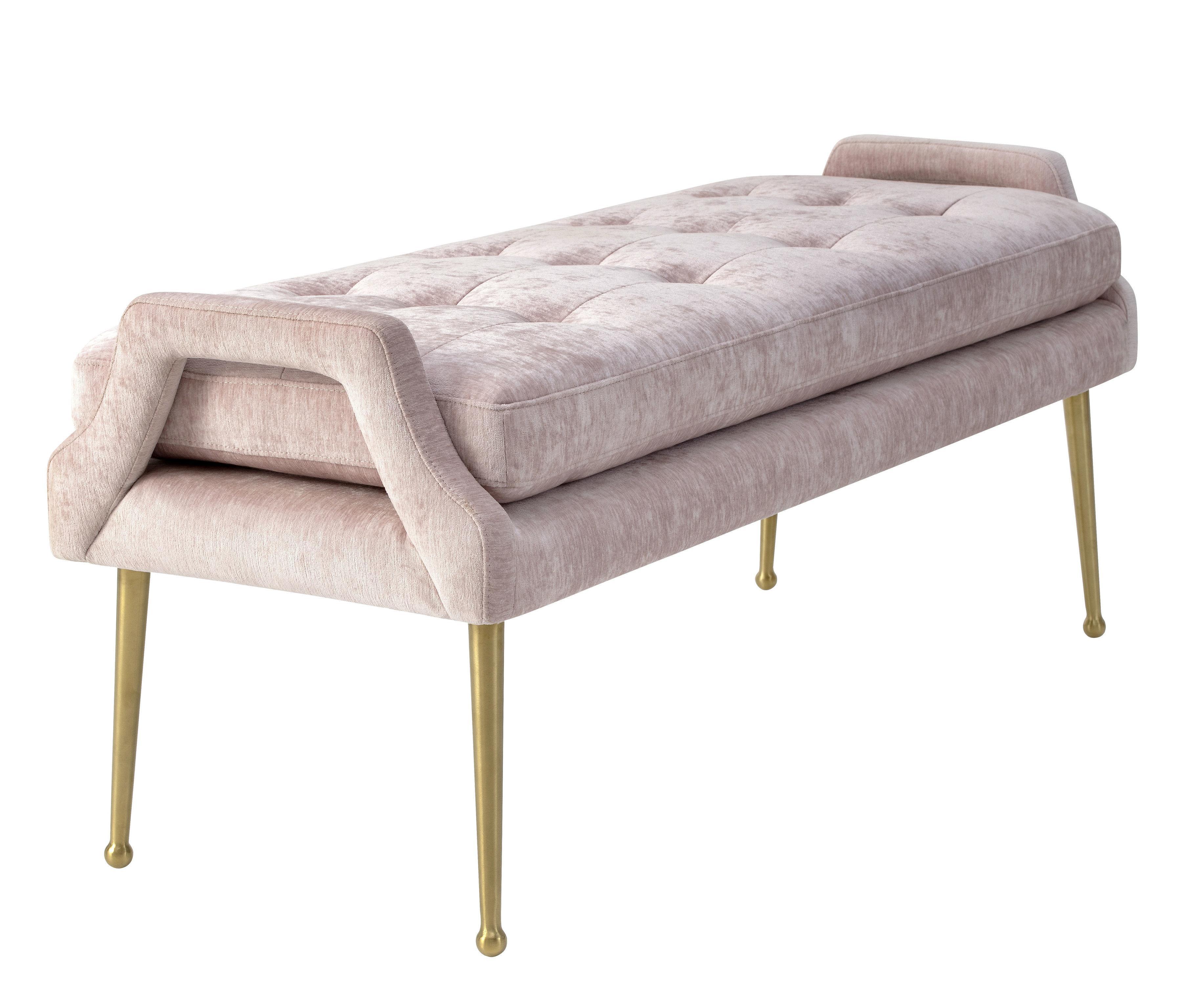 Eileen Slub Velvet Blush Bench - Frankwebs