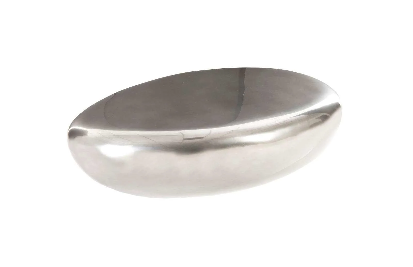 River Stone Coffee Table, Large, Liquid Silver - Frankwebs