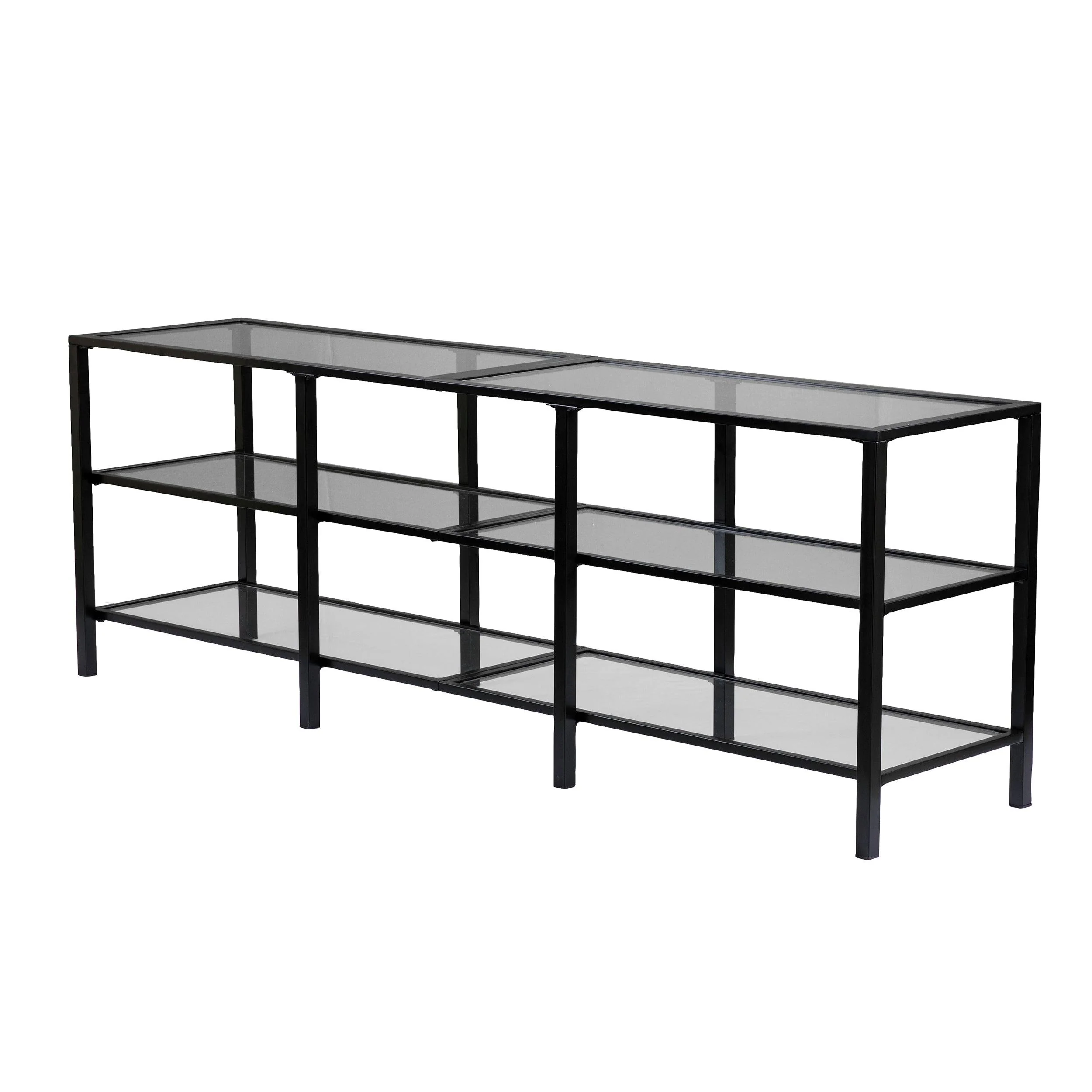 Tyler Metal/Glass Media Stand – Transitional Style - Black - Frankwebs