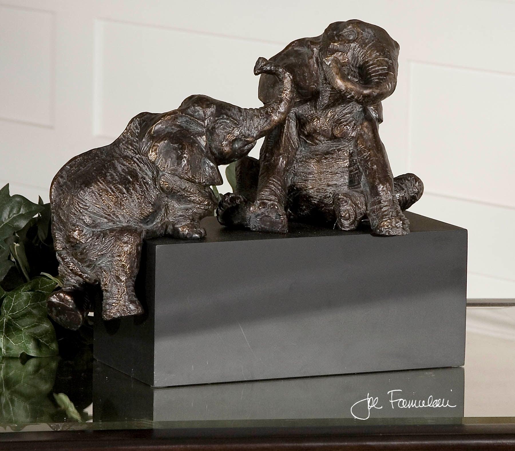 PLAYFUL PACHYDERMS BRONZE FIGURINES - Frankwebs