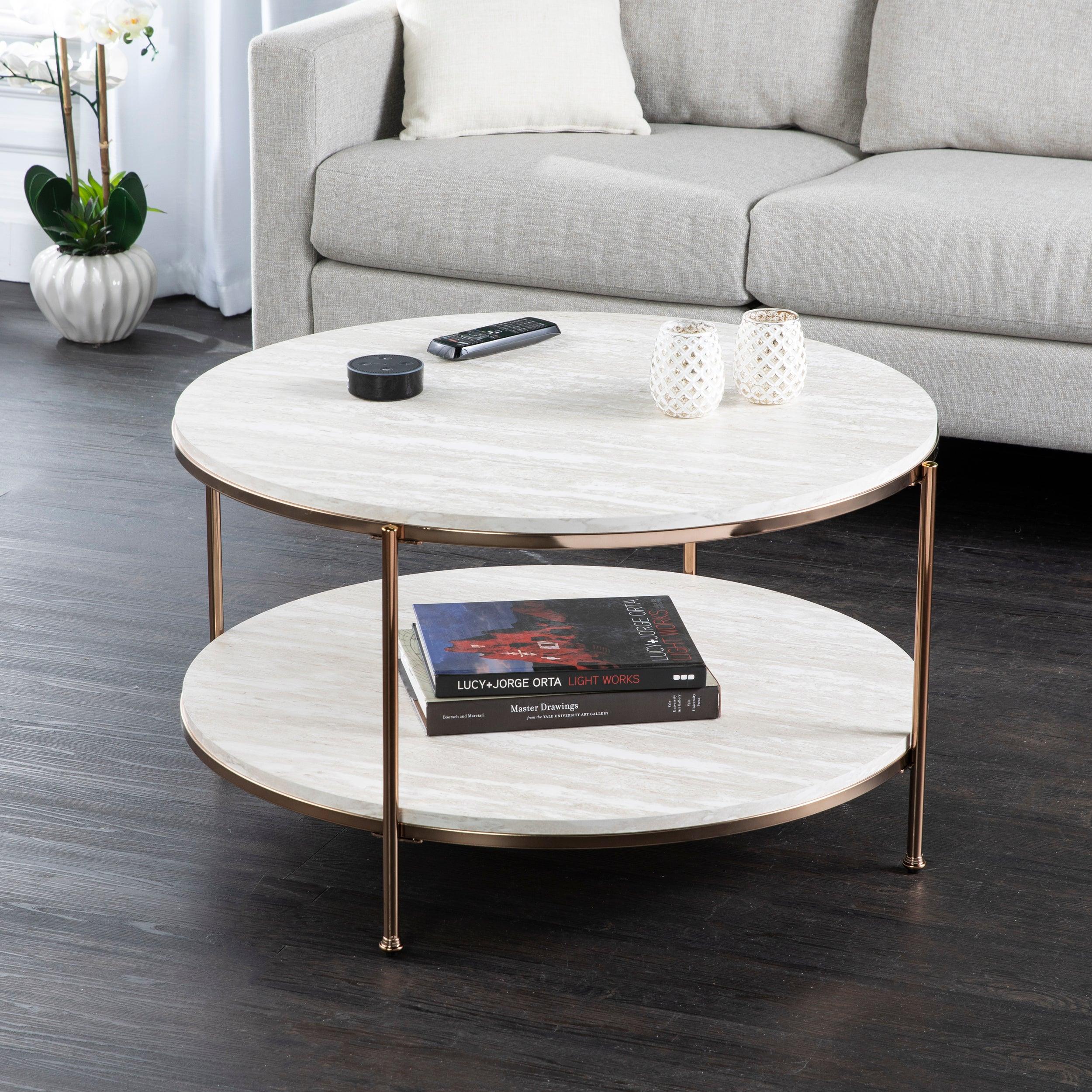 Silas Faux Stone Coffee Table - Frankwebs