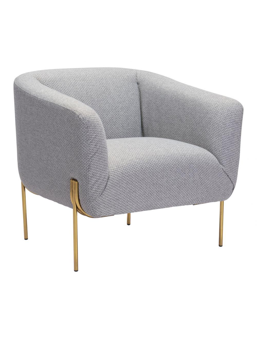 Micaela Arm Chair Gray & Gold - Frankwebs