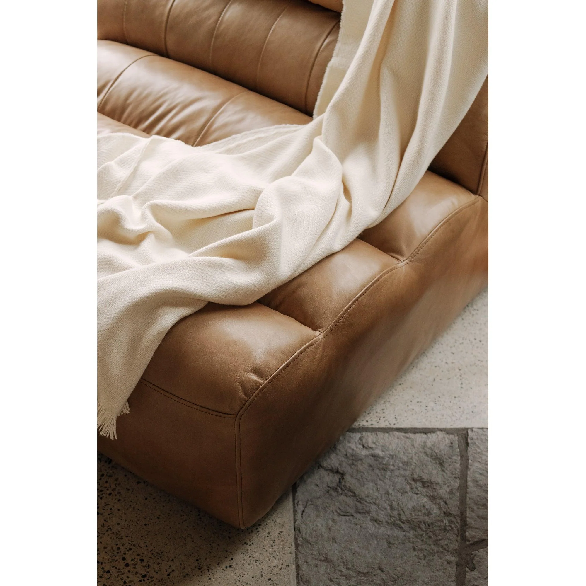 Ramsay Leather Slipper Chair Tan - Frankwebs