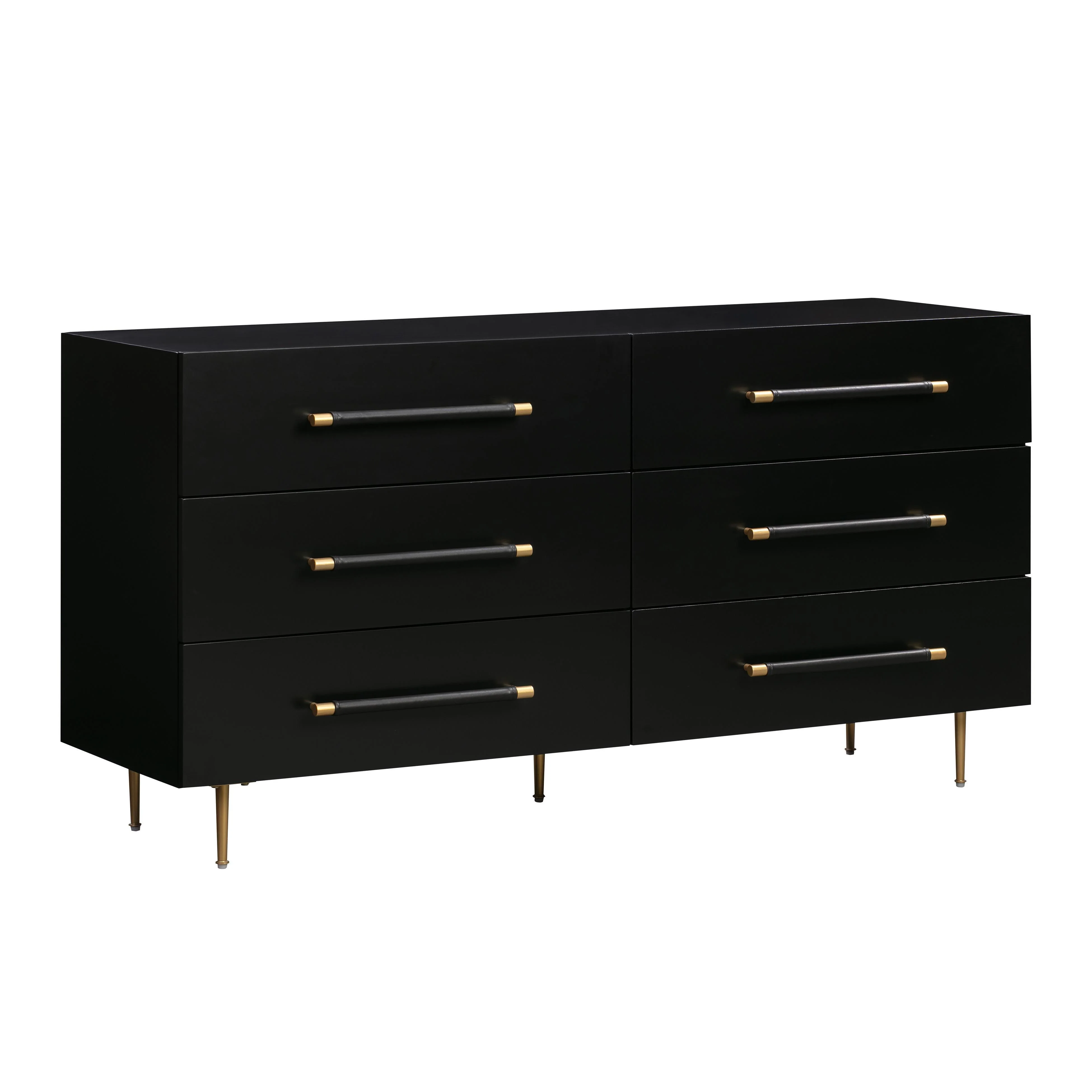 Trident Black 6 Drawer Dresser - Frankwebs