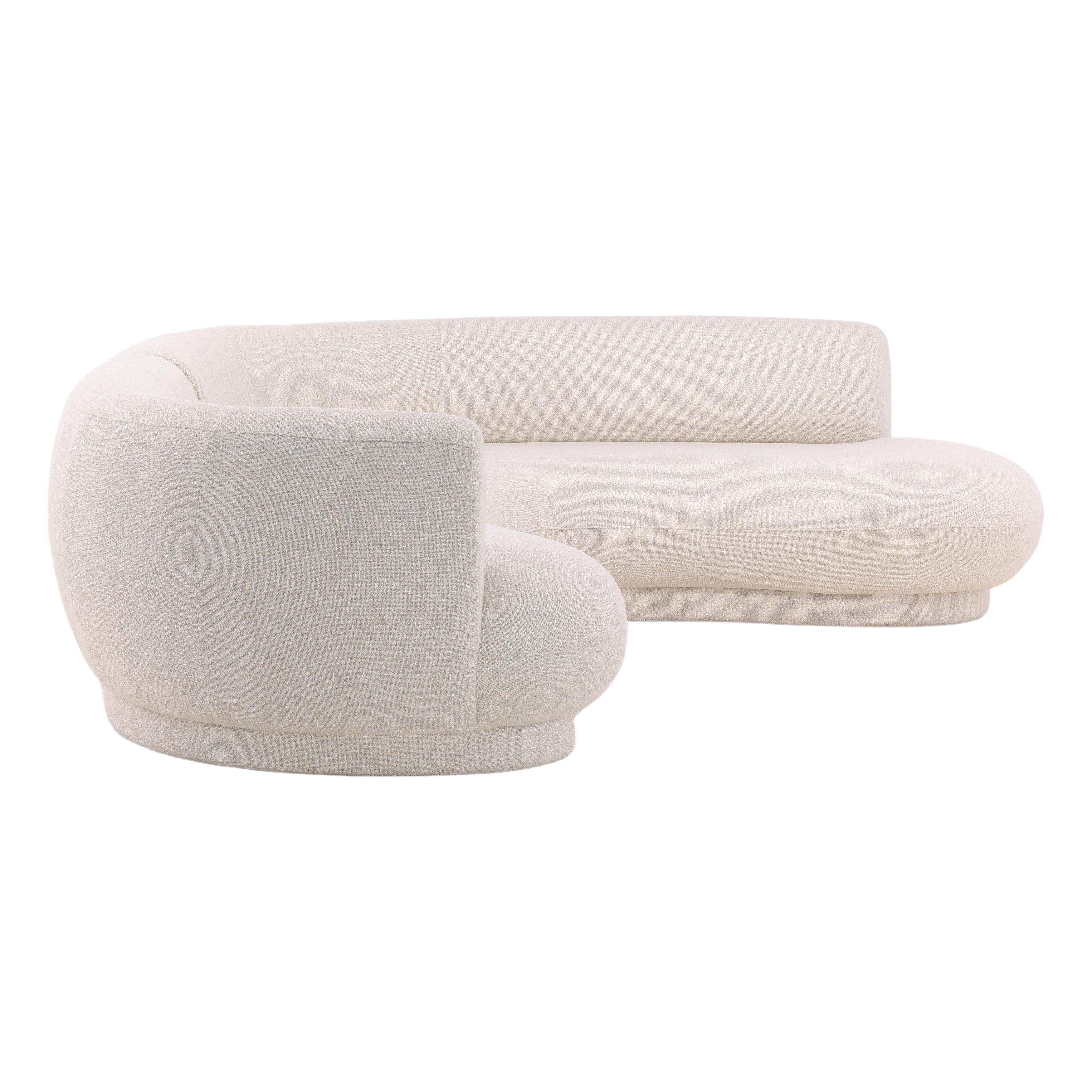 Lakesh Right Chaise Sectional Cream - Frankwebs