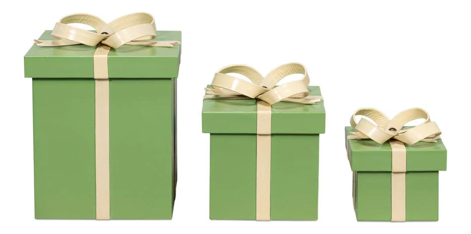 Ferrell Leather Holiday Boxes S/3 Green - Frankwebs