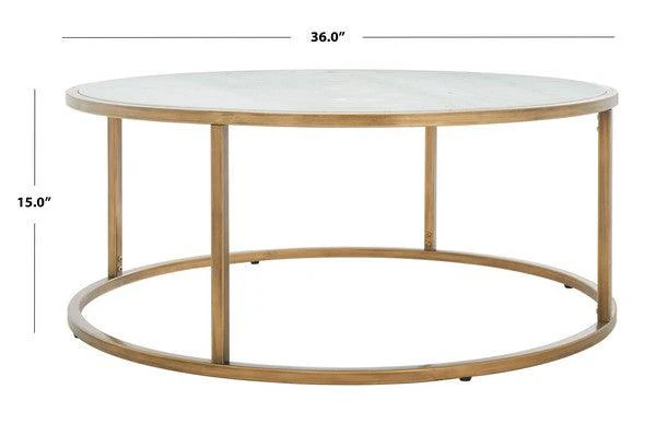 BRYNNA ROUND MARBLE COFFEE TABLE - Frankwebs