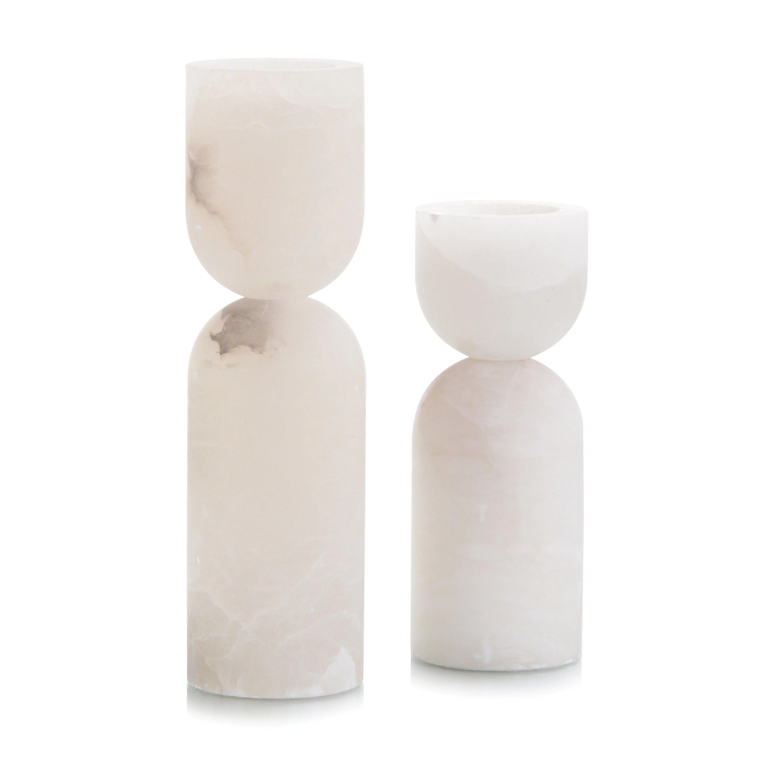 Set Of Two Stone/ Alabaster Candleholders - Frankwebs