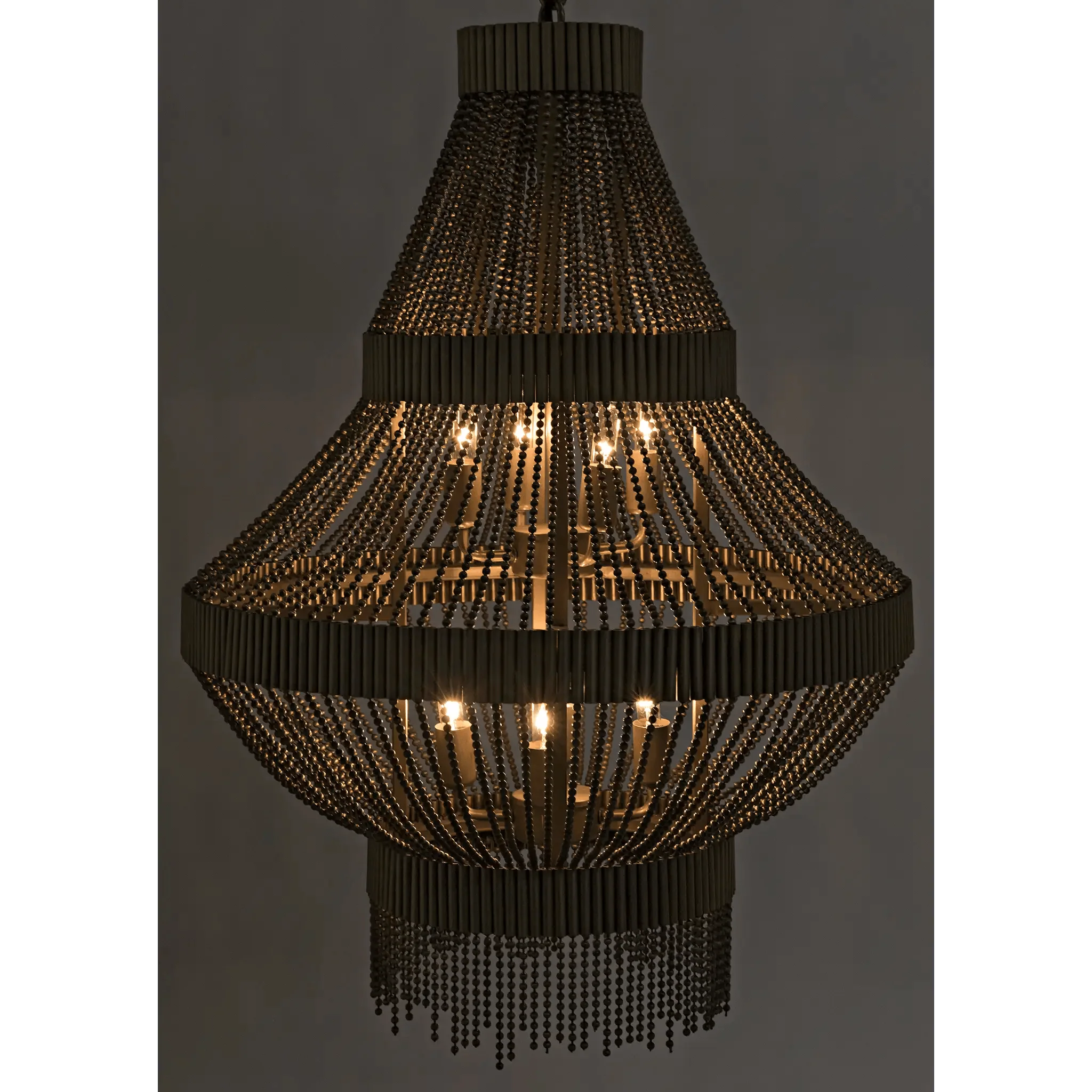 Domo Chandelier, Steel and Metal Beads with Brass Finish - Frankwebs