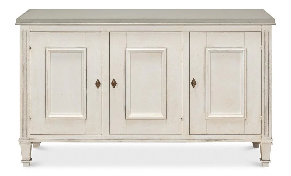 Louis Xvi Buffet White/White Gray Quartz - Frankwebs