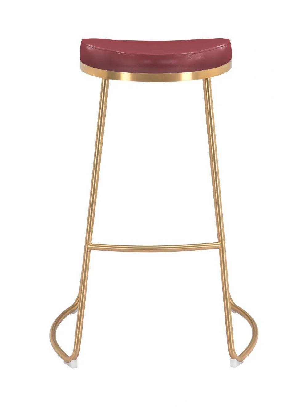 Bree Barstool (Set of 2) Burgundy & Gold - Frankwebs