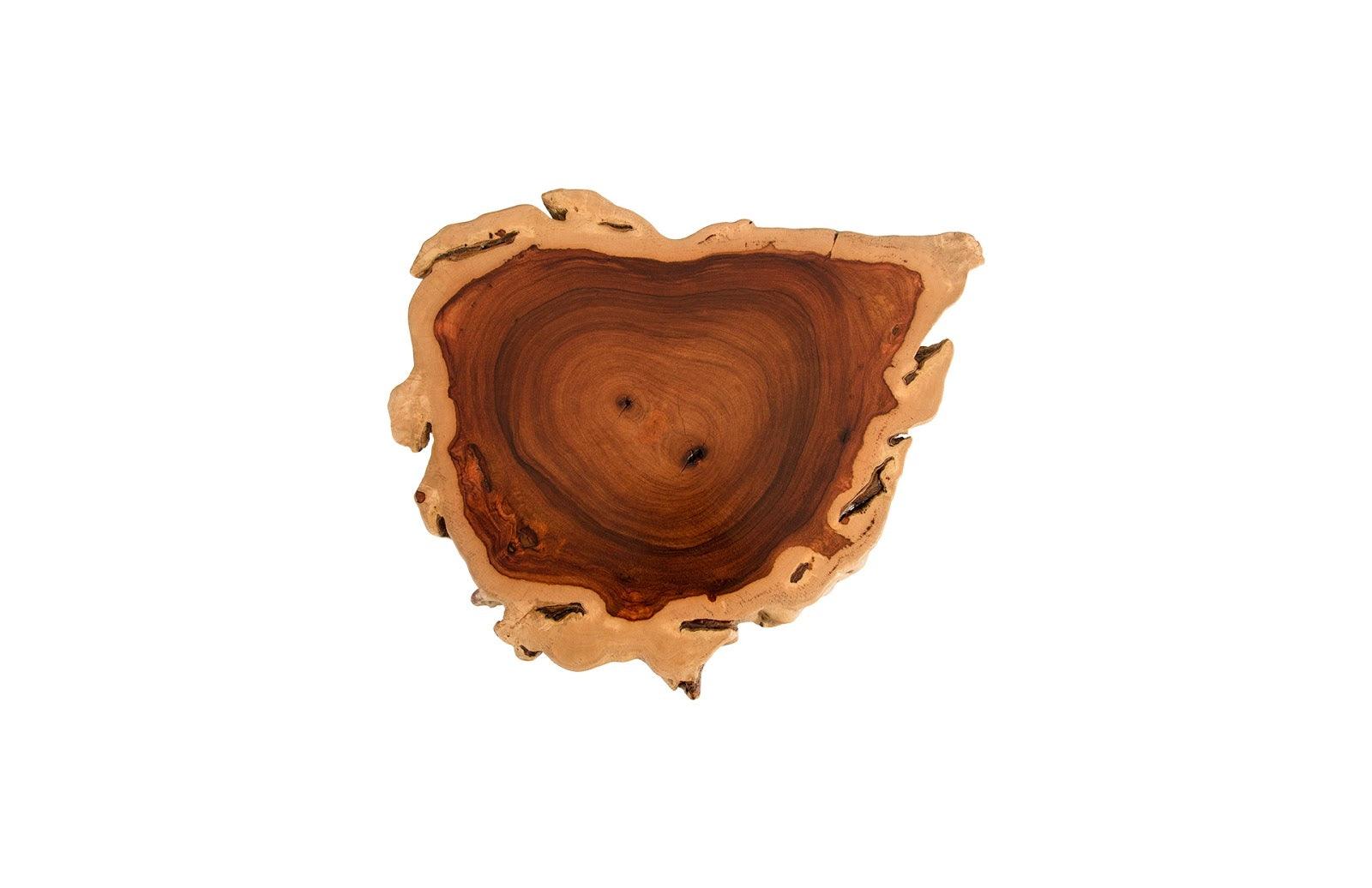 Makha Burled Wood SideTable, Forged Legs - Frankwebs