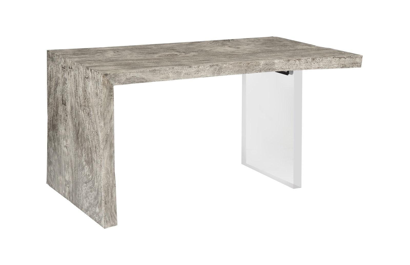 Austin Desk, Gray Stone, Acrylic Leg - Frankwebs