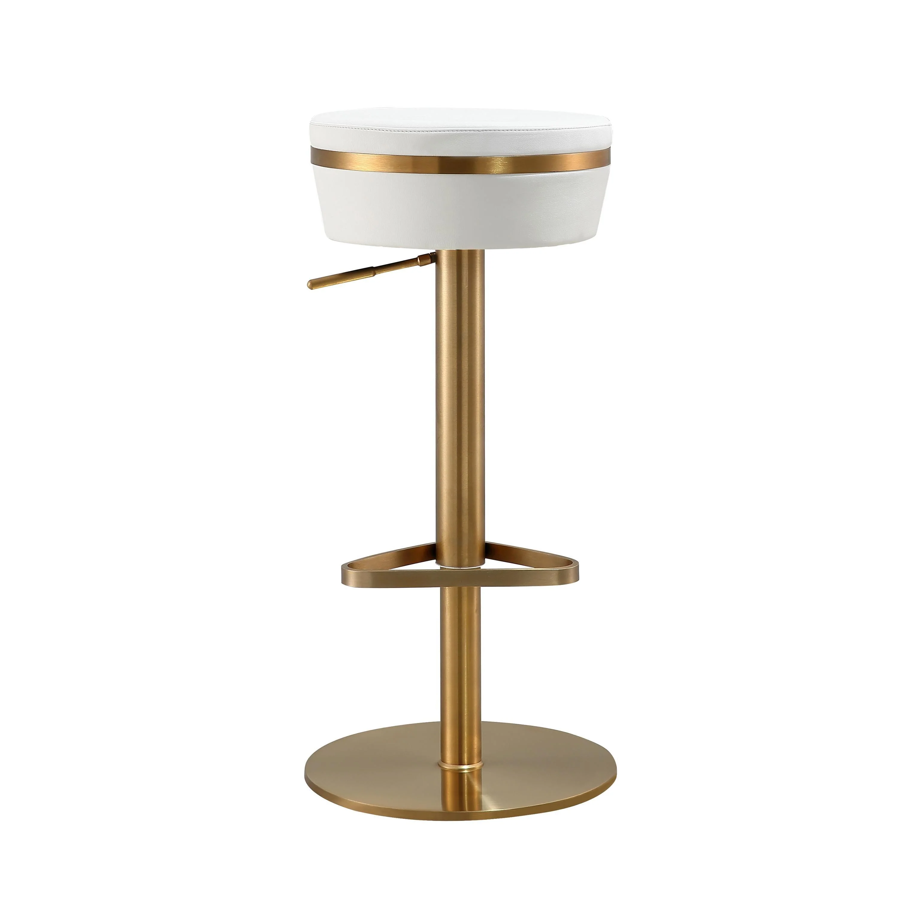 Astro White and Gold Adjustable Stool - Frankwebs