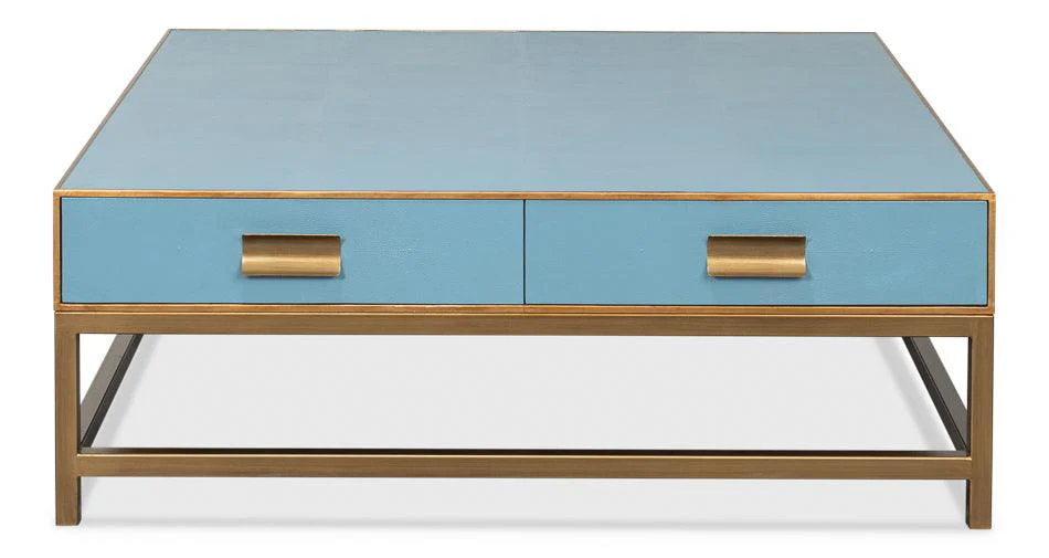 Gideon Shagreen Sq.Coffee Table - Blue - Frankwebs