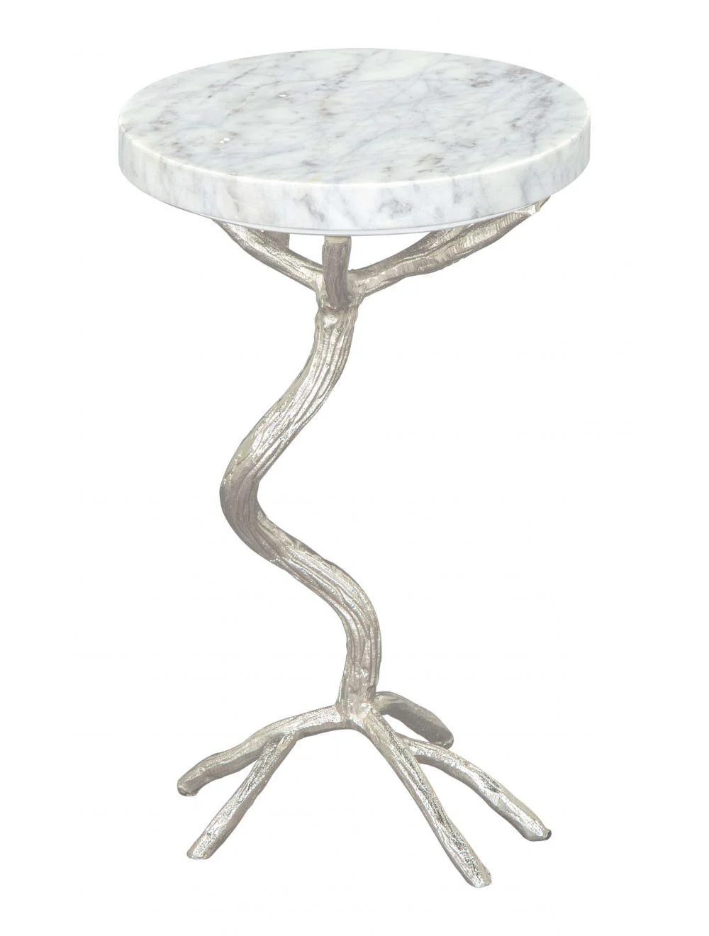 Joel Side Table White & Silver - Frankwebs