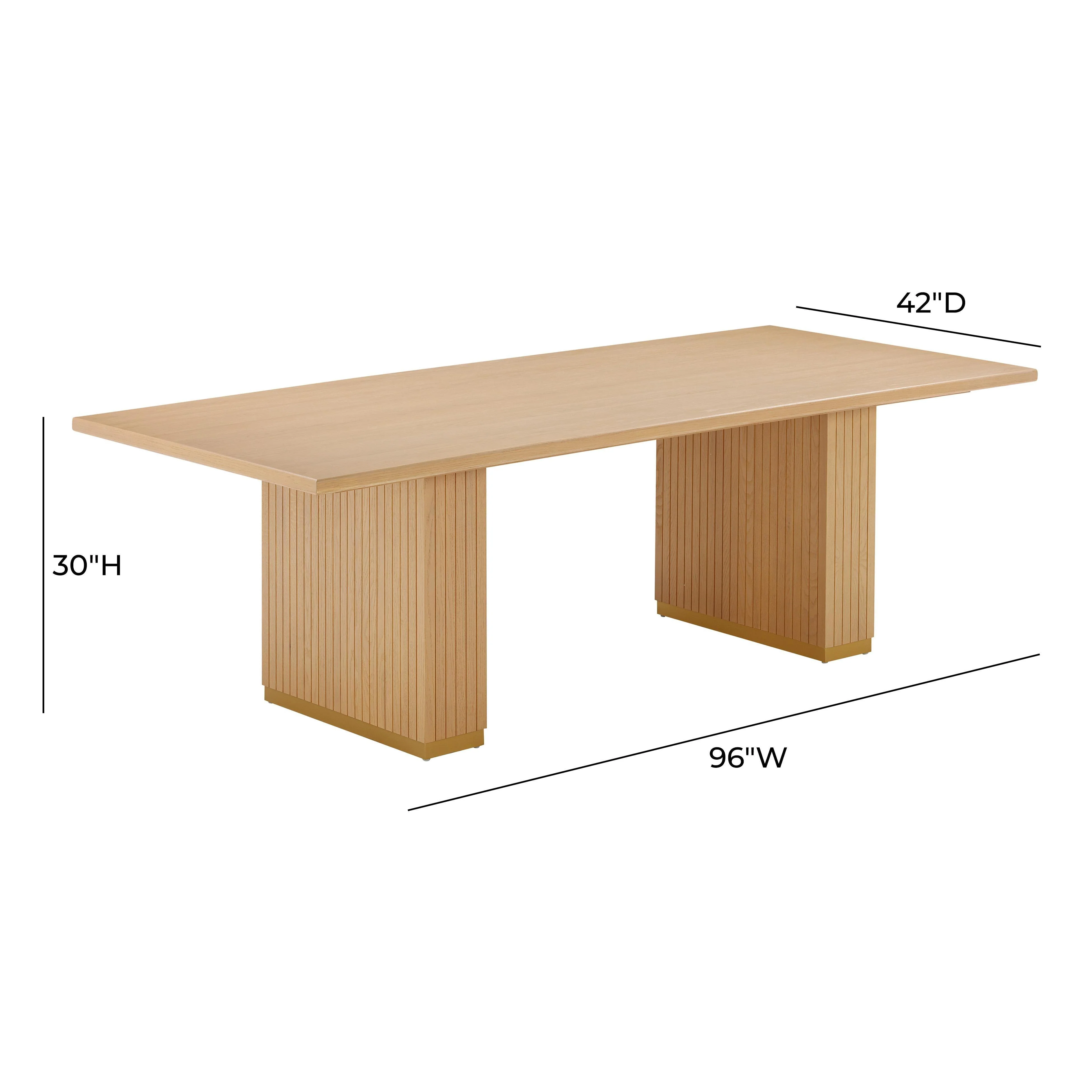Chelsea Natural Oak Wood Rectangular Dining Table - Frankwebs