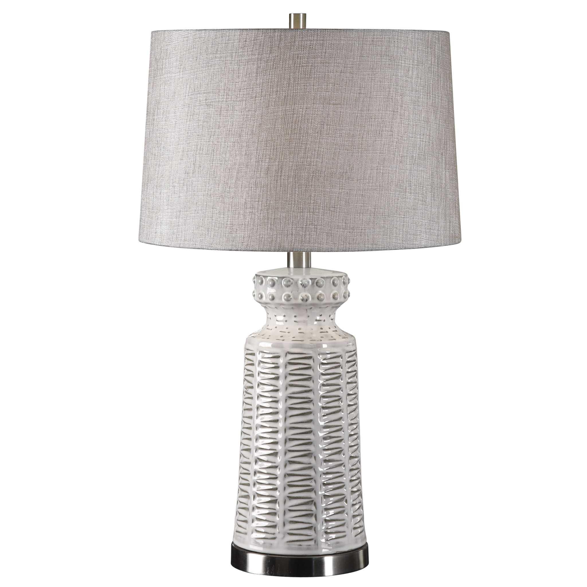 KANSA DISTRESSED WHITE TABLE LAMP - Frankwebs