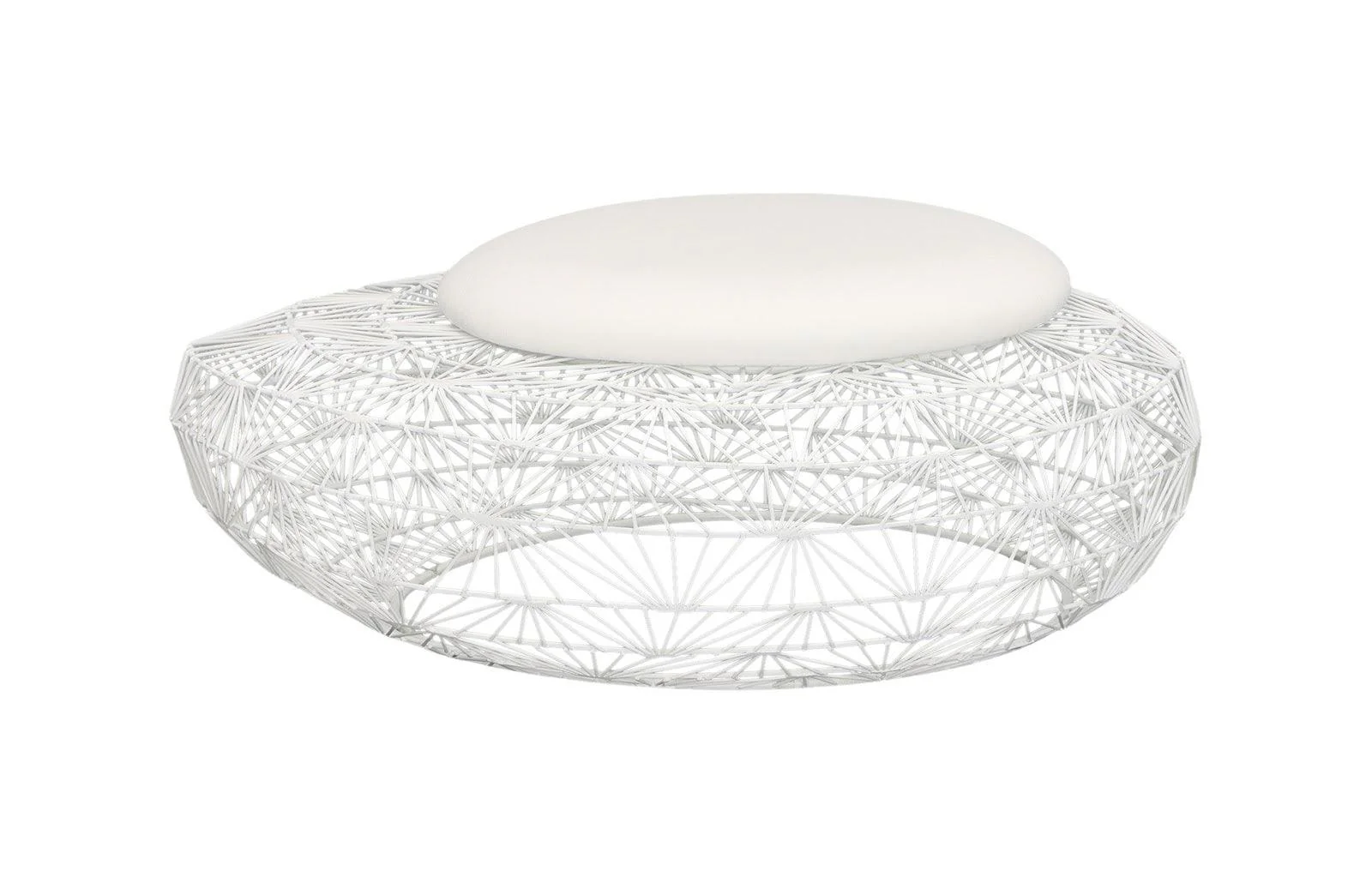Wire Mesh Stone Stool with Cushion, LG - Frankwebs