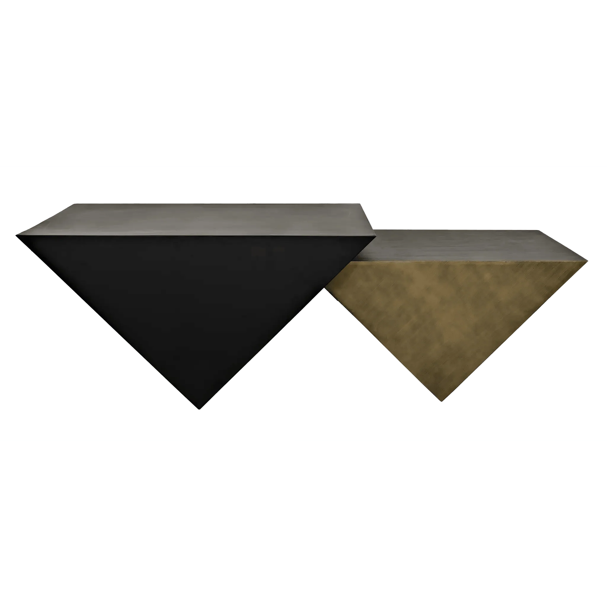 Amboss Coffee Table, Black Metal, Aged Brass Finish - Frankwebs