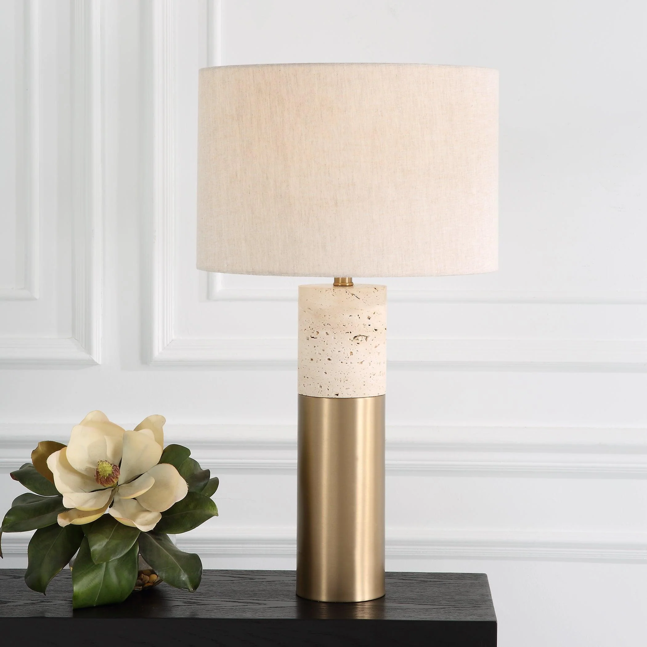 Gravitas Elegant Brass & Stone Lamp - Frankwebs