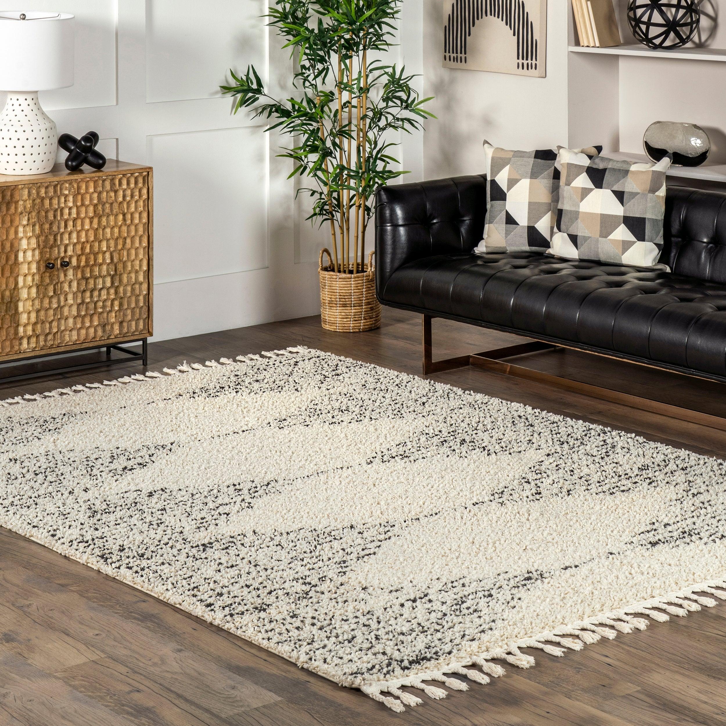 Bria Moroccan Shag Tasseled Area Rug - Frankwebs