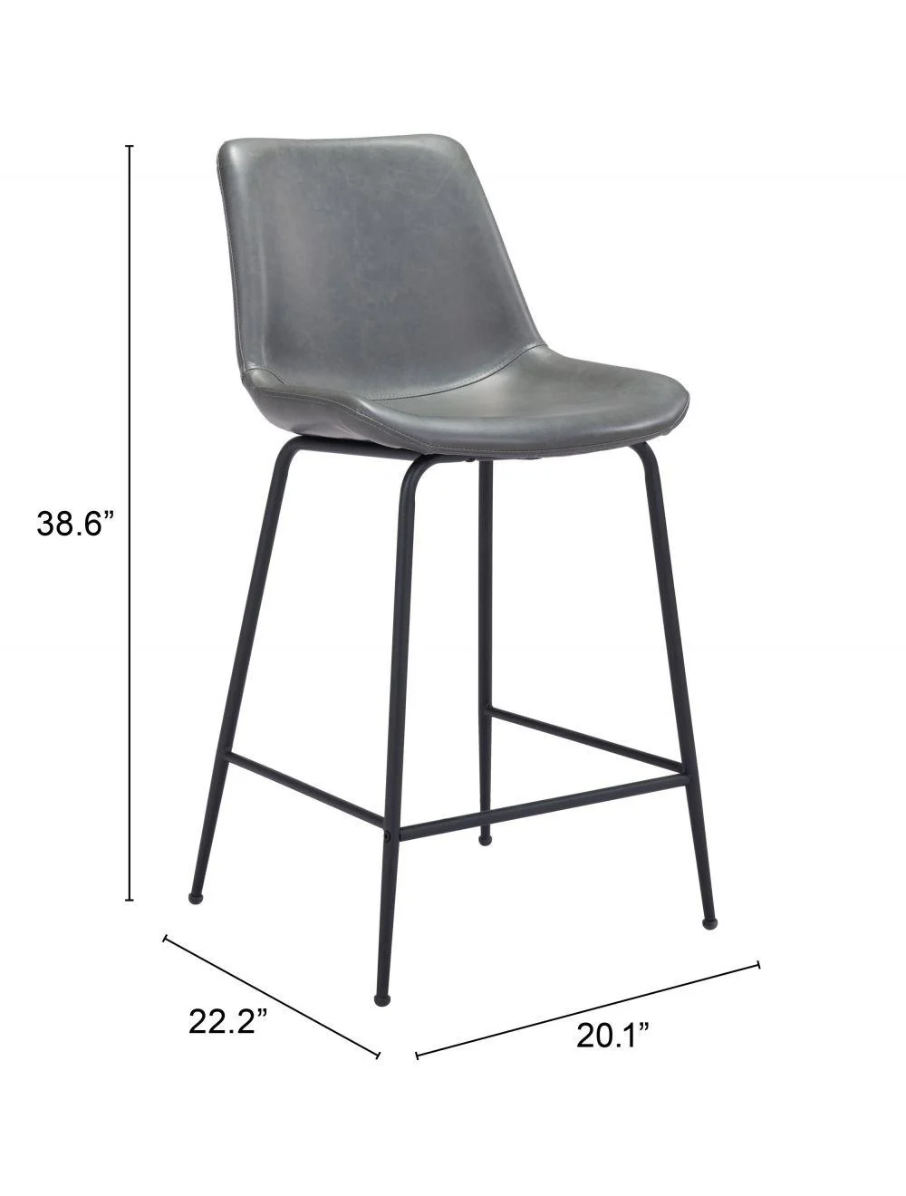 Byron Counter Chair Gray - Frankwebs