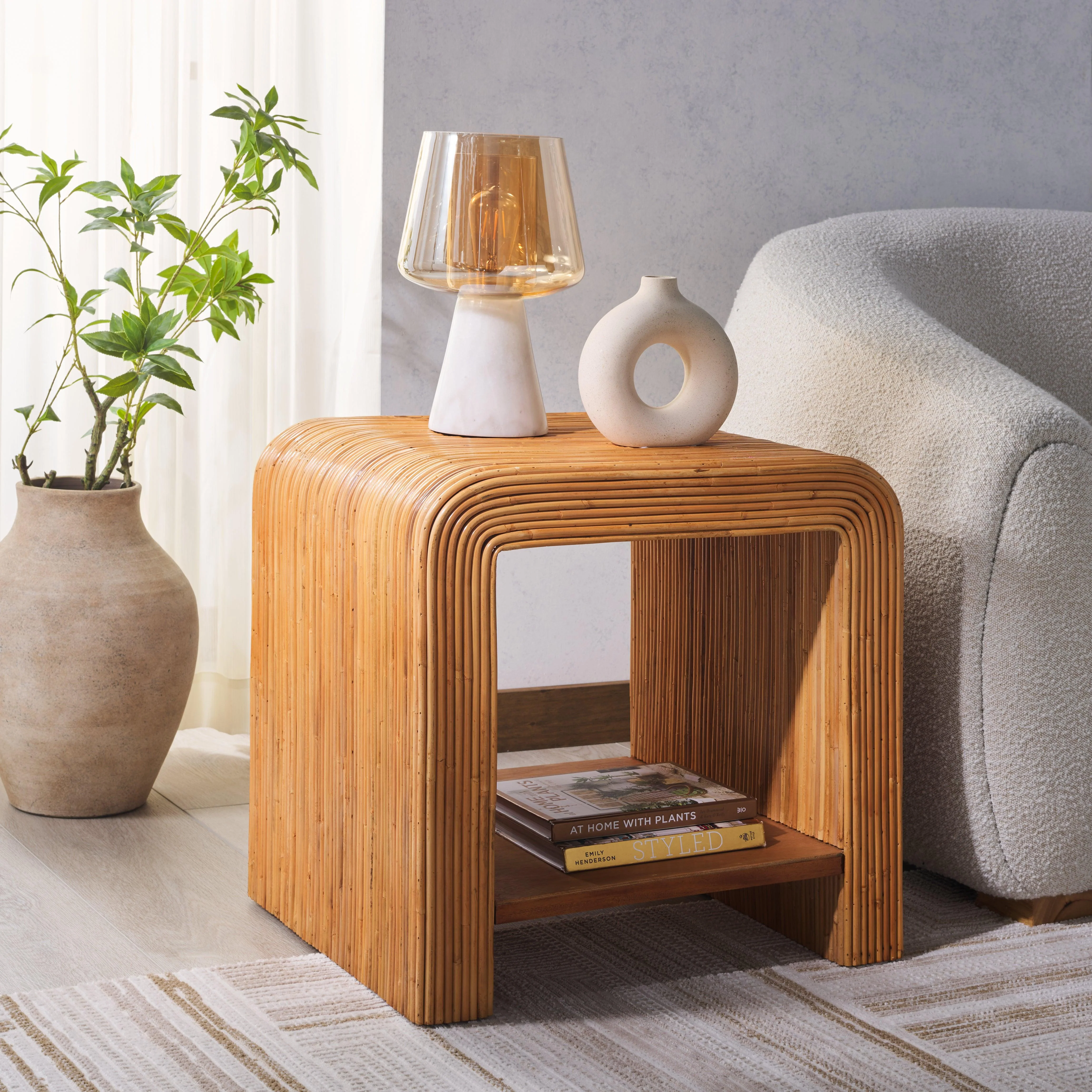 DELLABRYN RATTAN ACCENT TABLE - Frankwebs