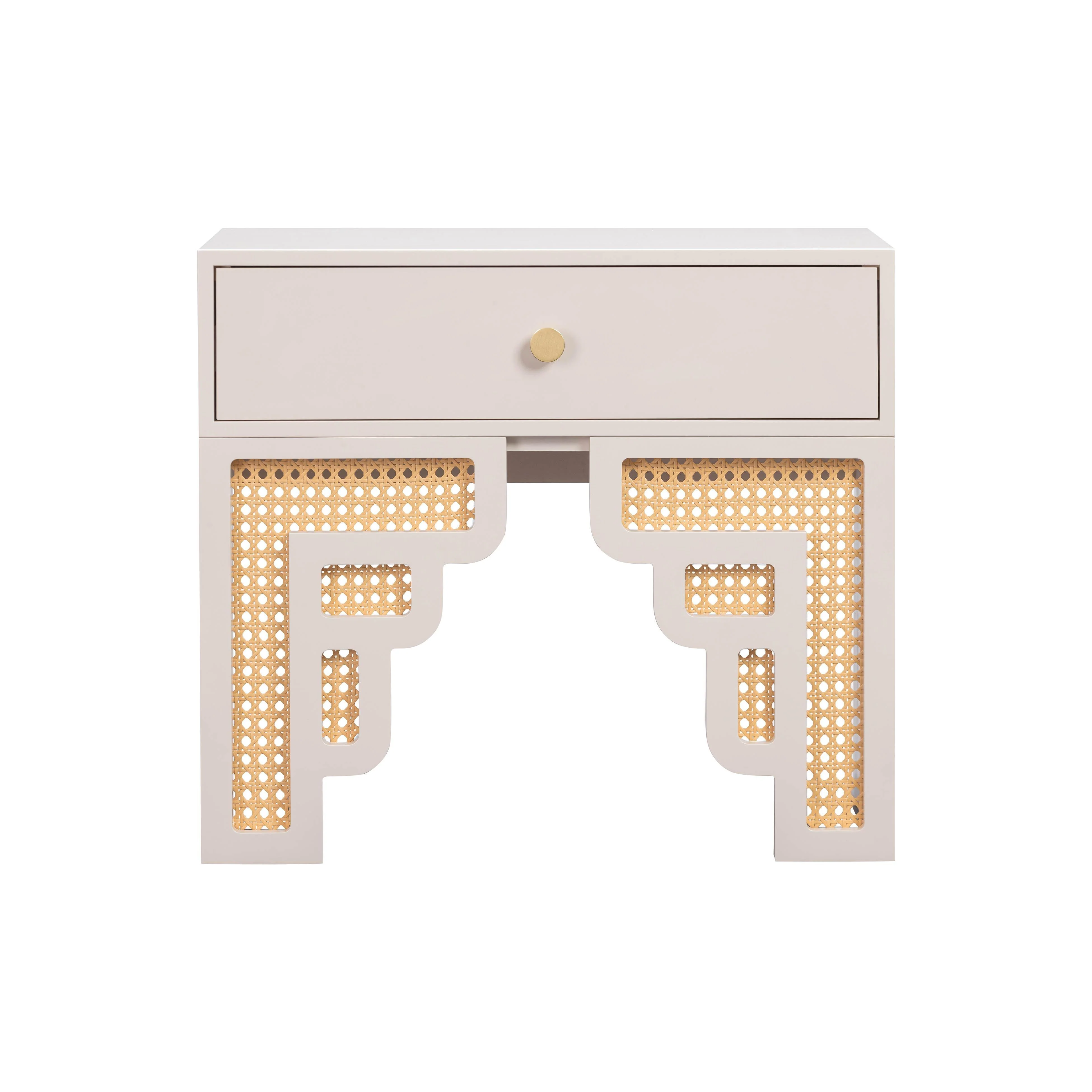 Suzie Cream & Rattan Nightstand - Frankwebs