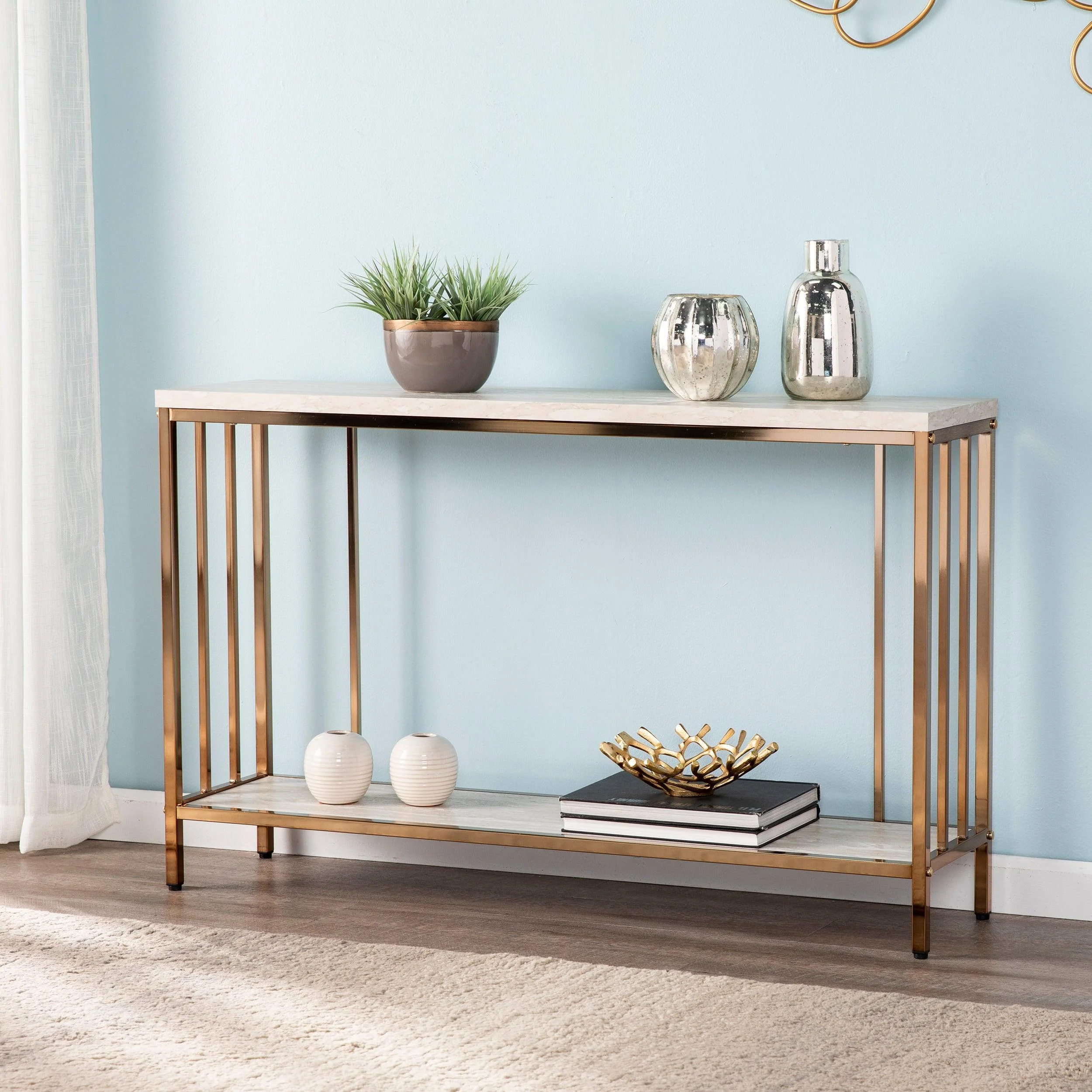Brexlyn Faux Stone Console Table - Frankwebs