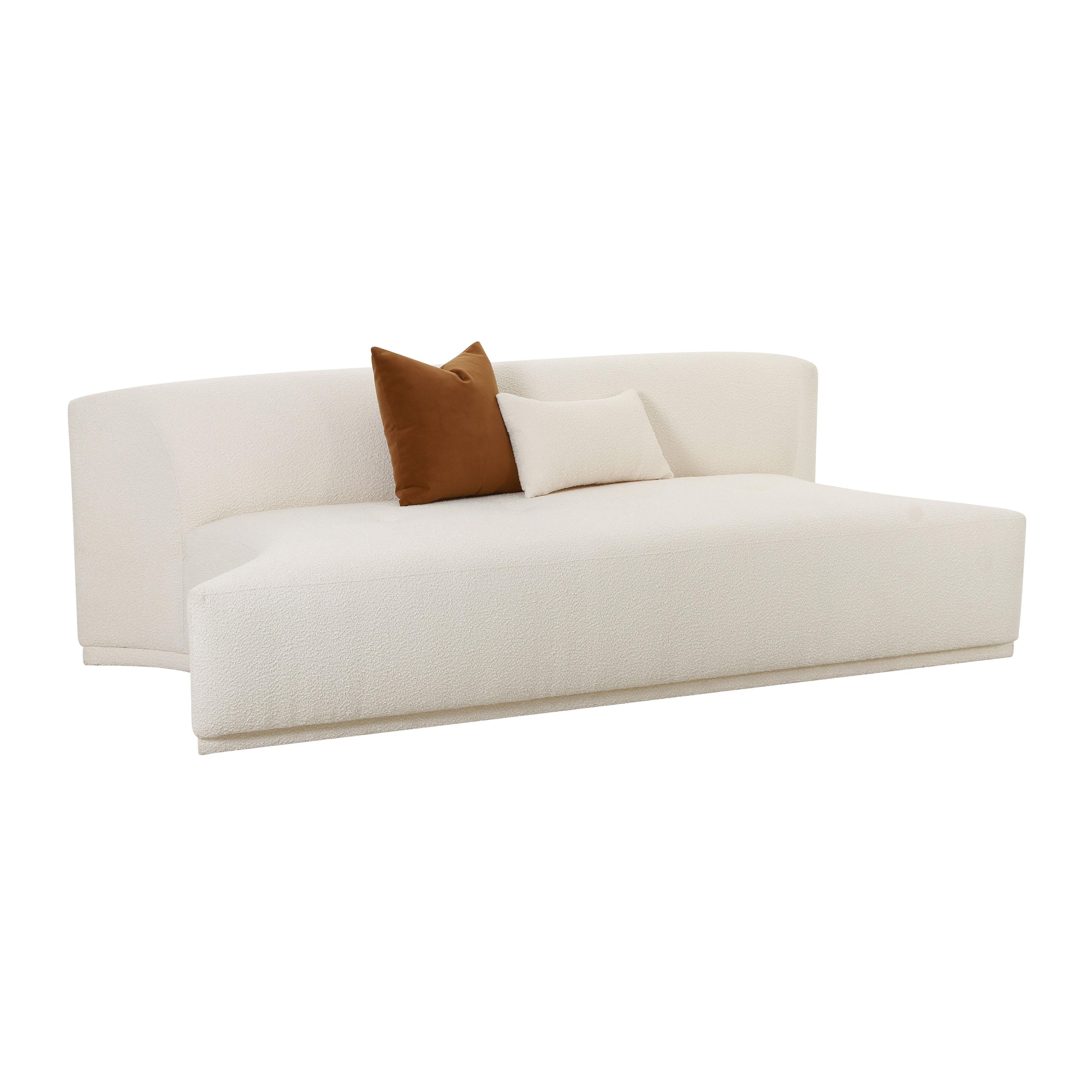 Fickle Cream Boucle Modular Armless Loveseat - Frankwebs