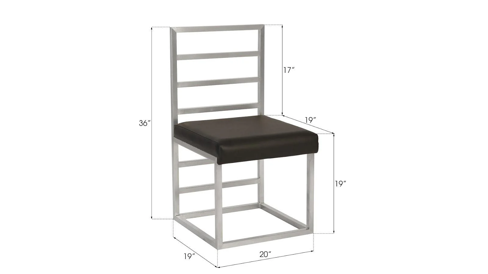 Ladder Dining Chair , Gray/Silver Finish - Frankwebs