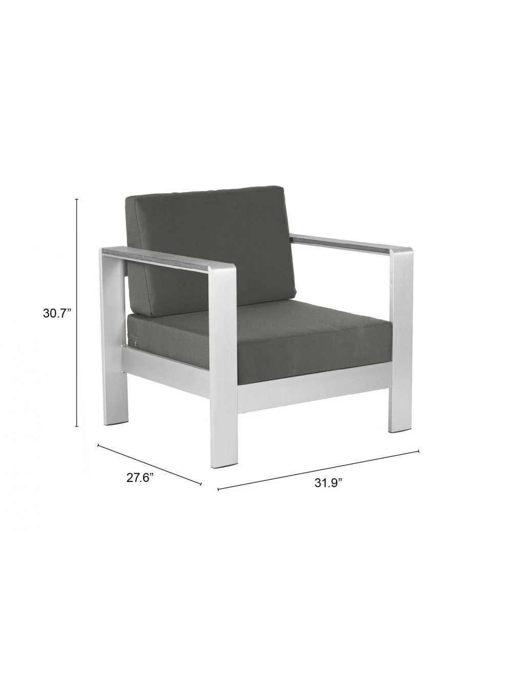 Cosmopolitan Arm Chair Gray - Frankwebs