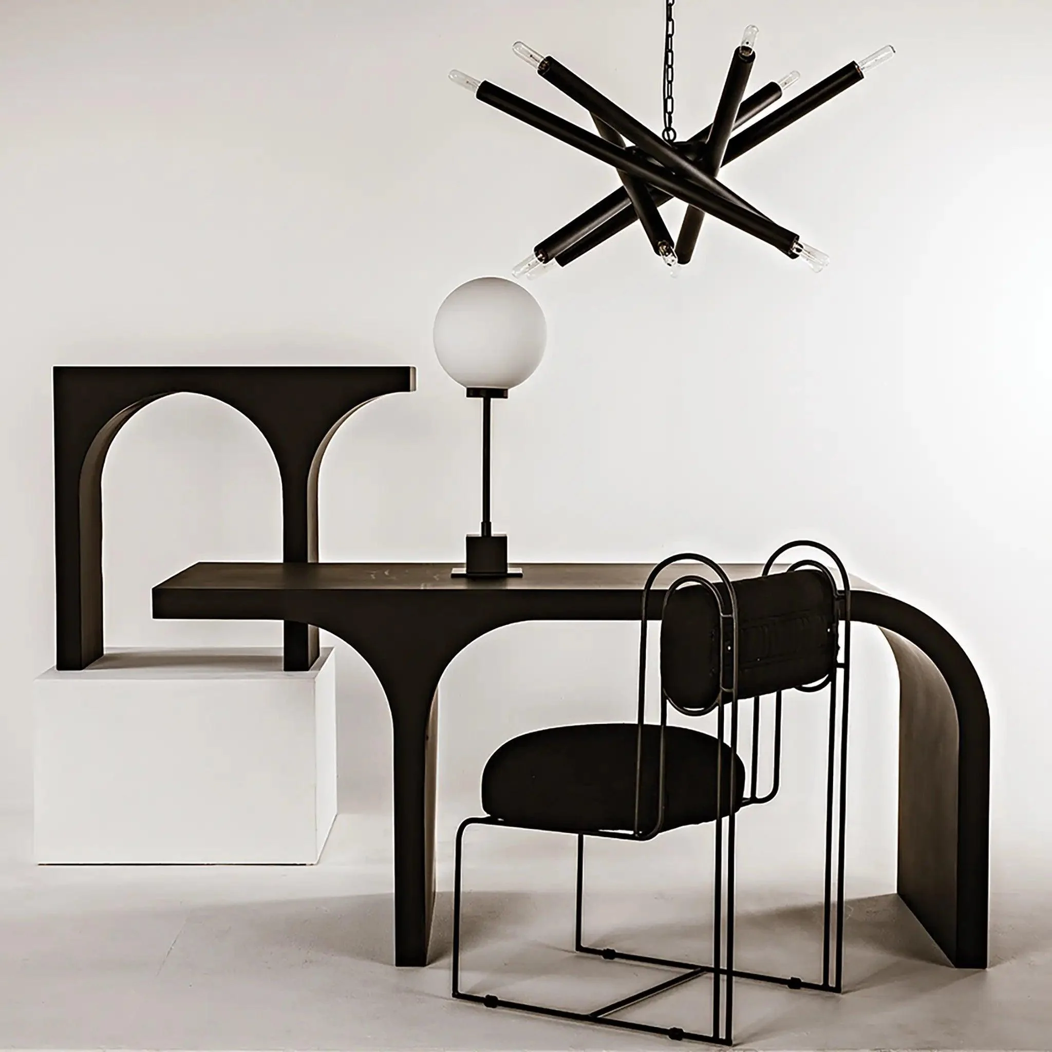 Mond Table Lamp, Black Steel - Frankwebs