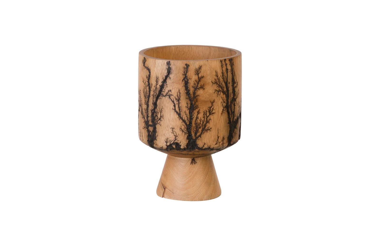 Lightning Vase, Mango Wood, Cup Shape - Frankwebs