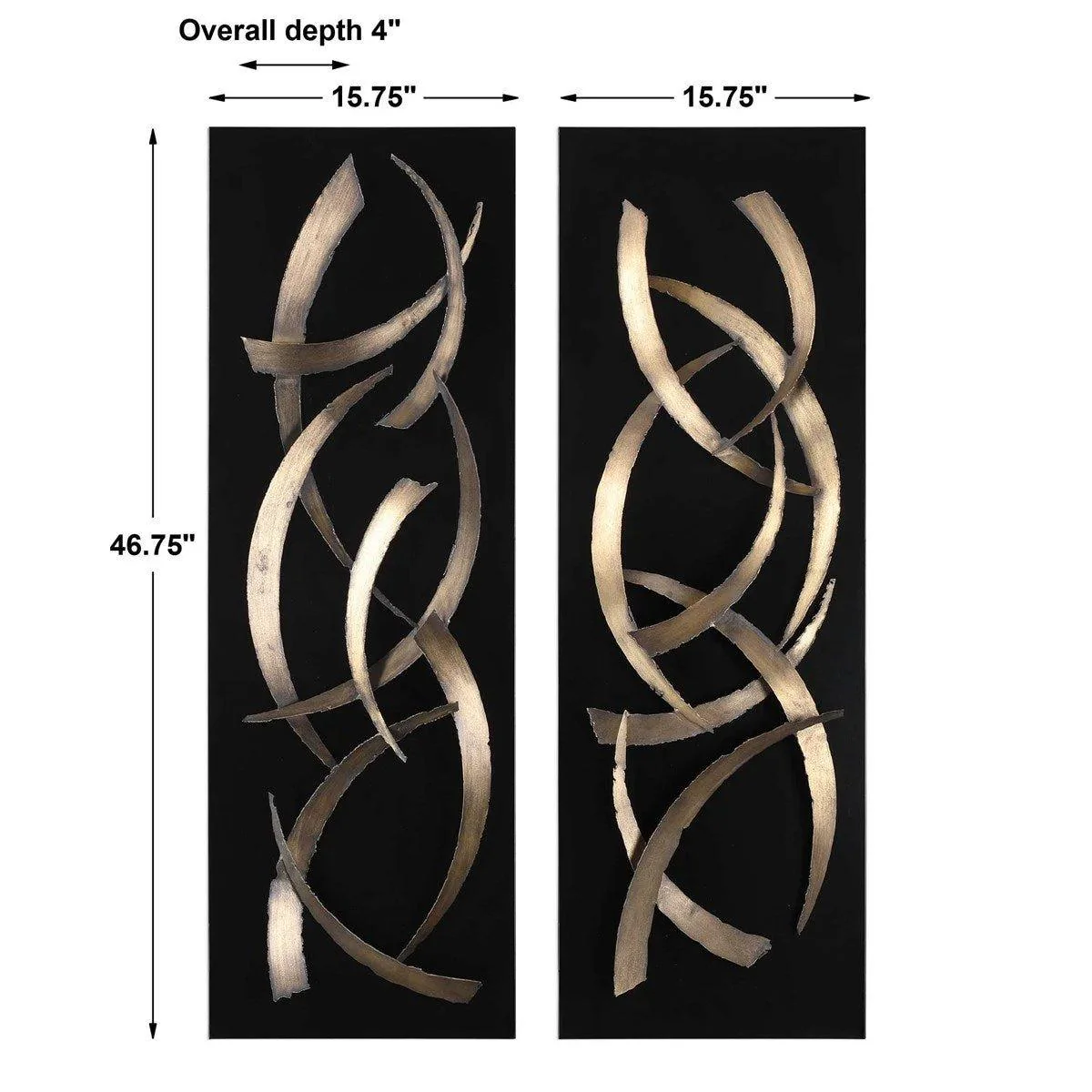 BRUSHSTROKES METAL WALL PANELS SET OF 2 - Frankwebs