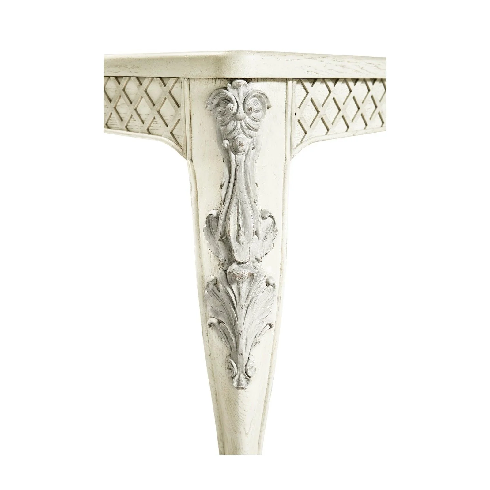 White Inversion Lattice Leg Dining Table 78