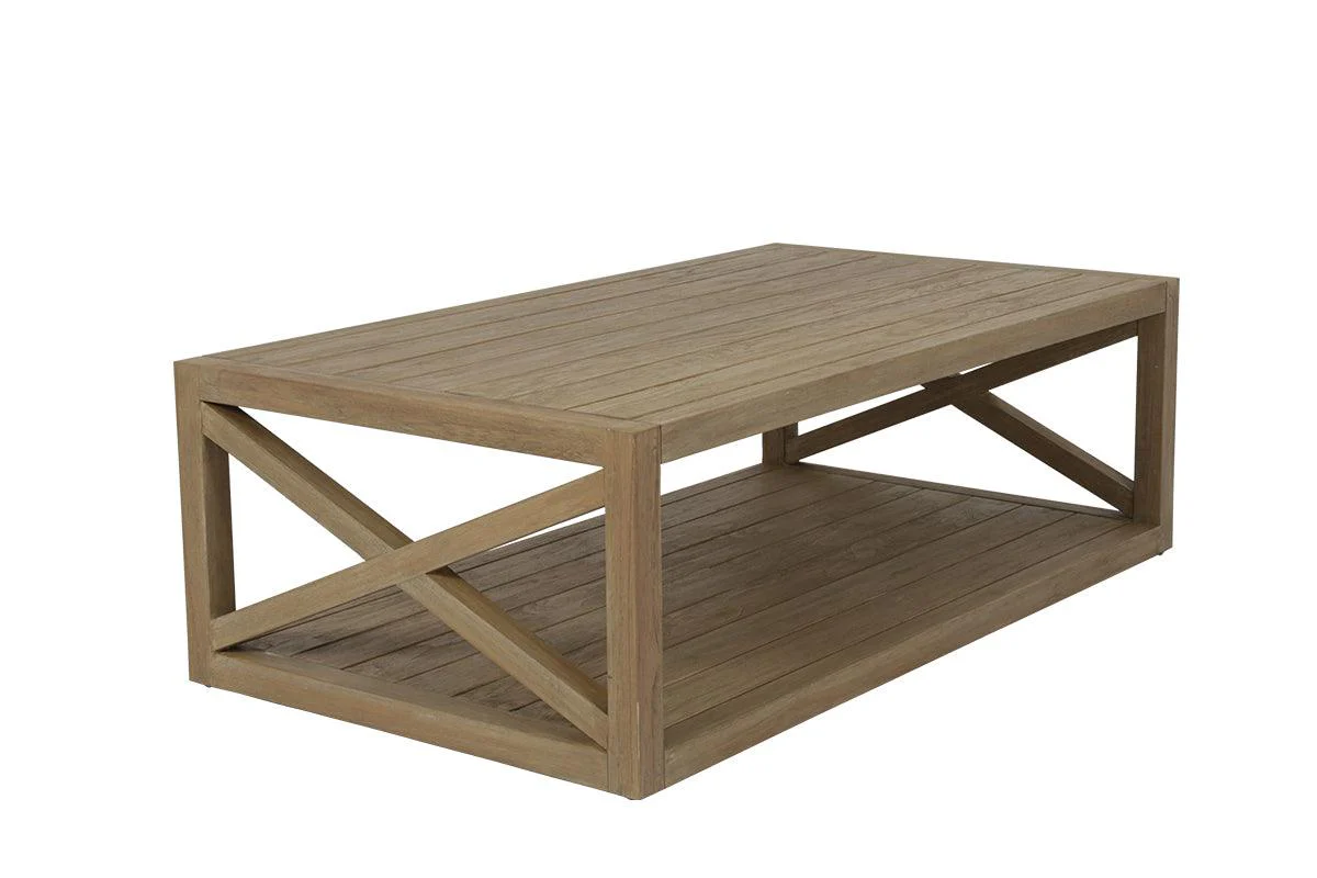 Coastal Teak X Coffee Table - Frankwebs