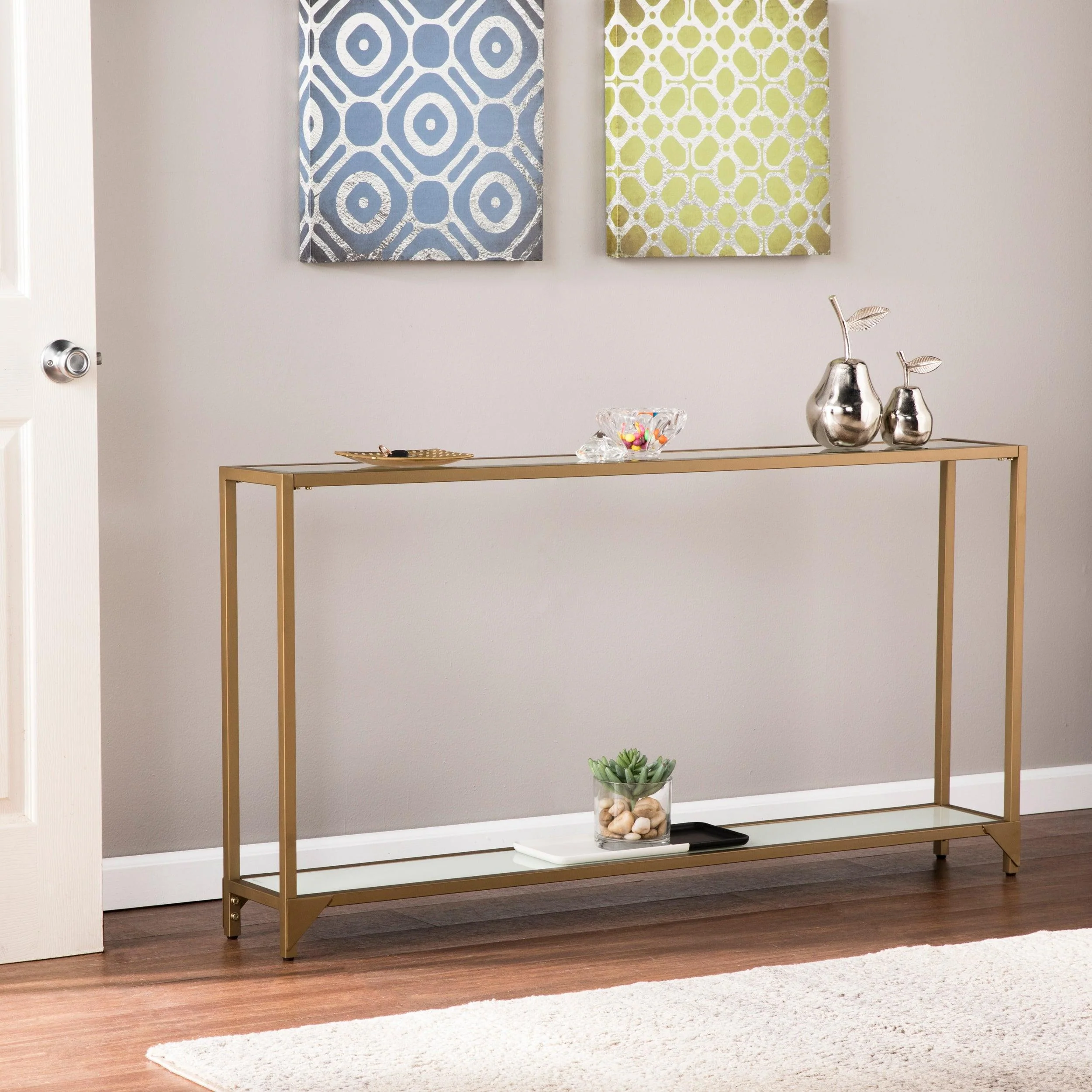 Bergen Narrow Console Table - Gold - Frankwebs