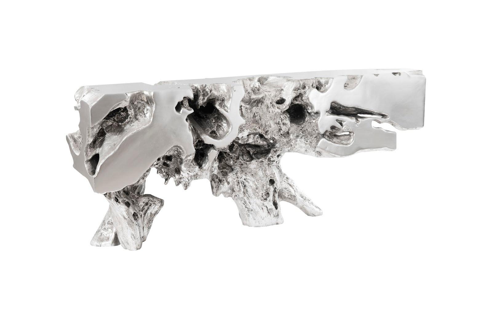 Freeform Console Table, Silver Leaf, LG - Frankwebs