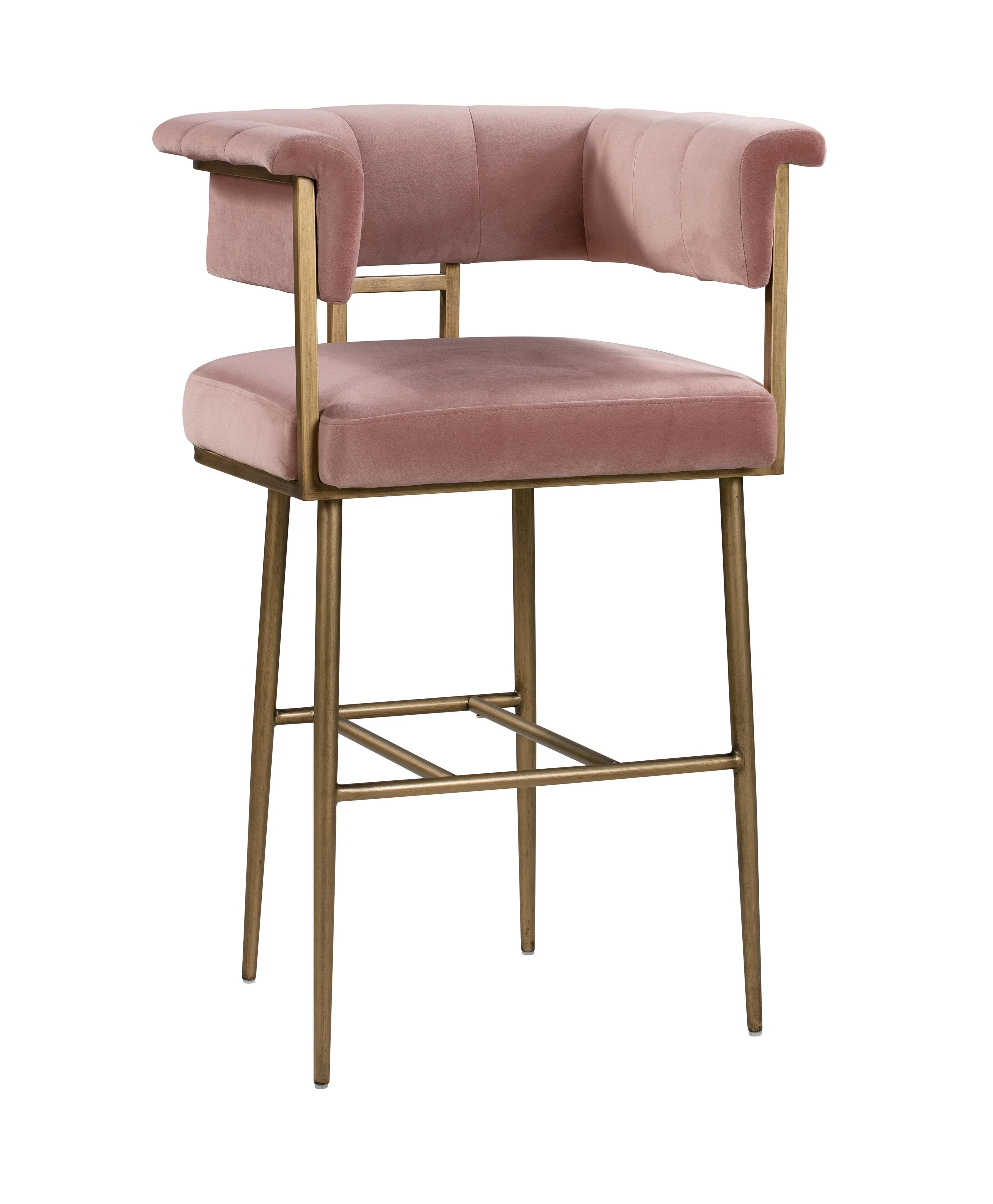 Astrid Blush Velvet Bar Stool - Frankwebs