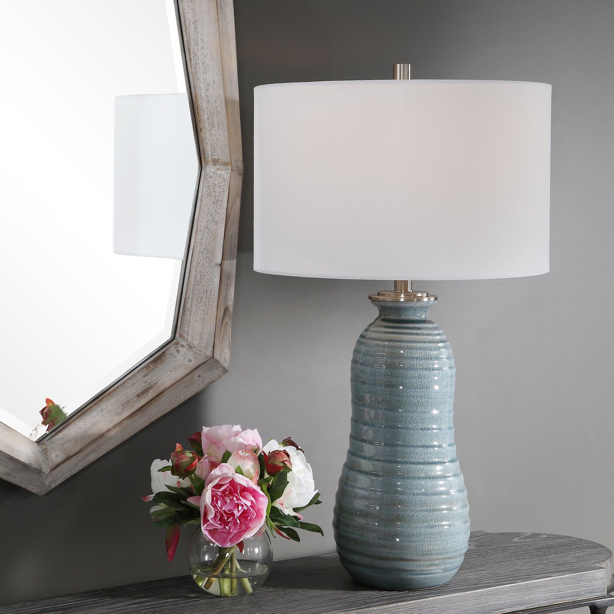 ZAILA LIGHT BLUE TABLE LAMP - Frankwebs