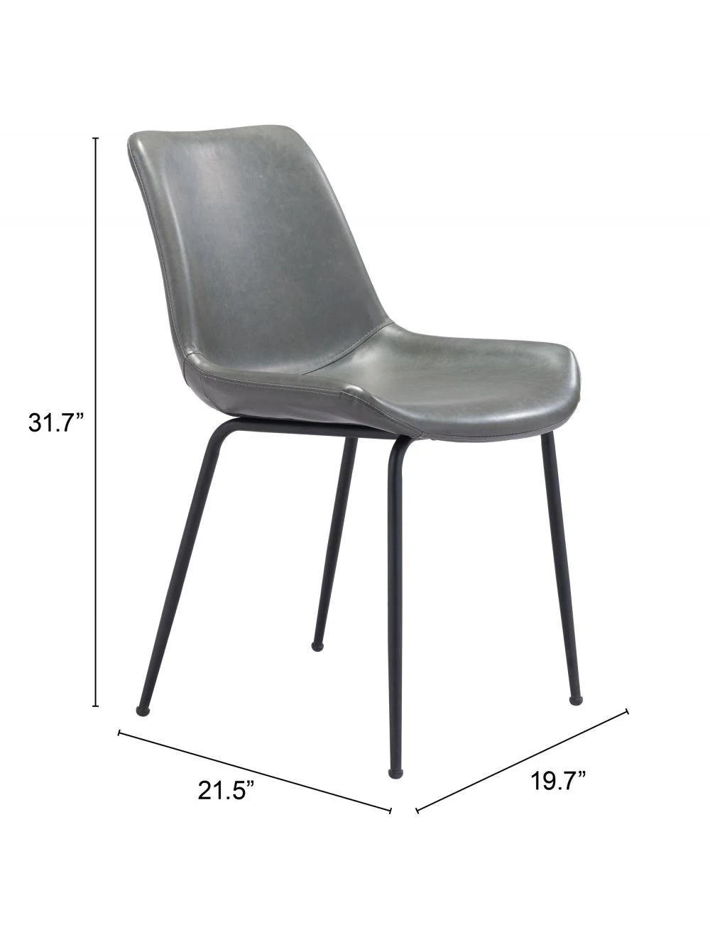 Byron Dining Chair (Set of 2) Gray - Frankwebs