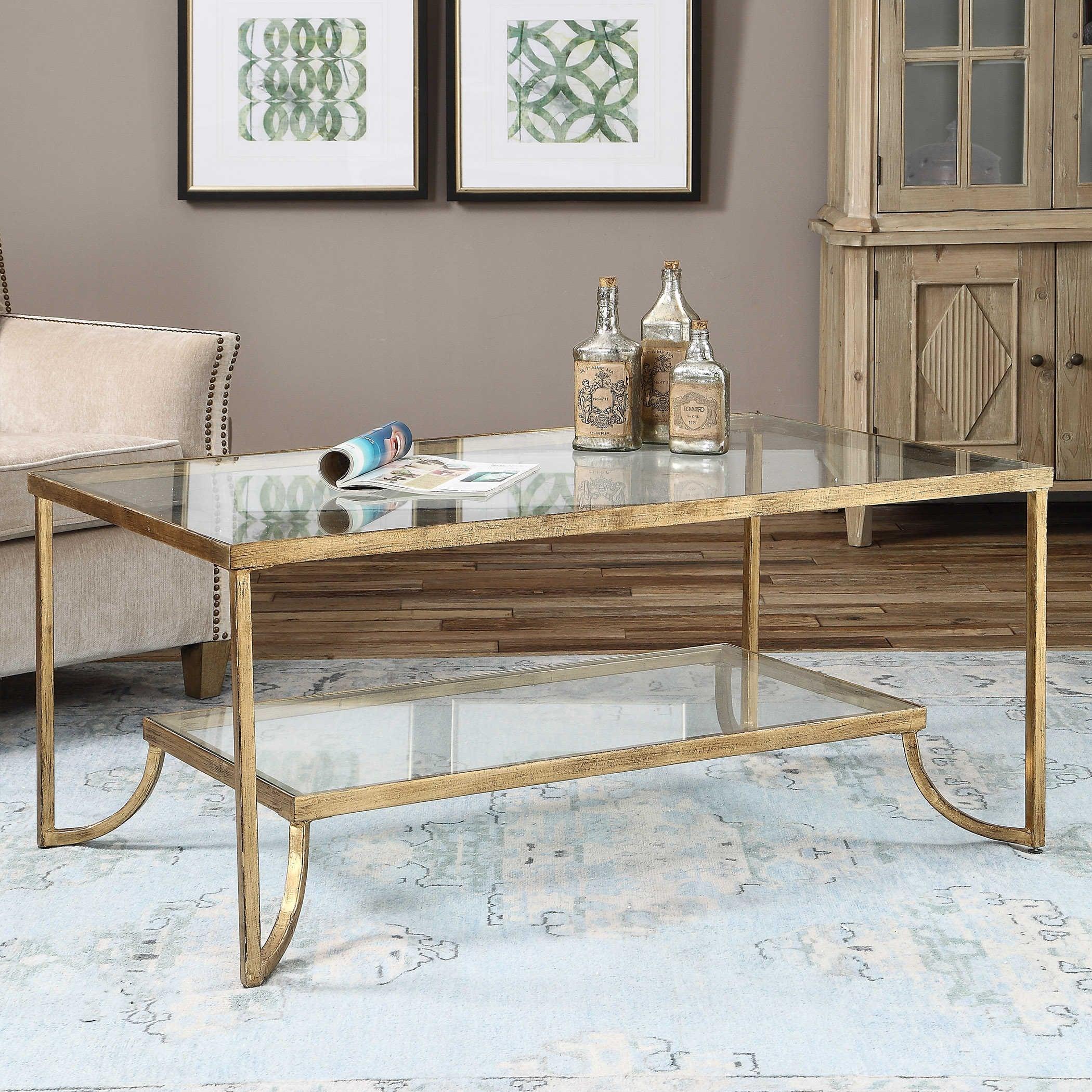 KATINA GOLD LEAF COFFEE TABLE - Frankwebs