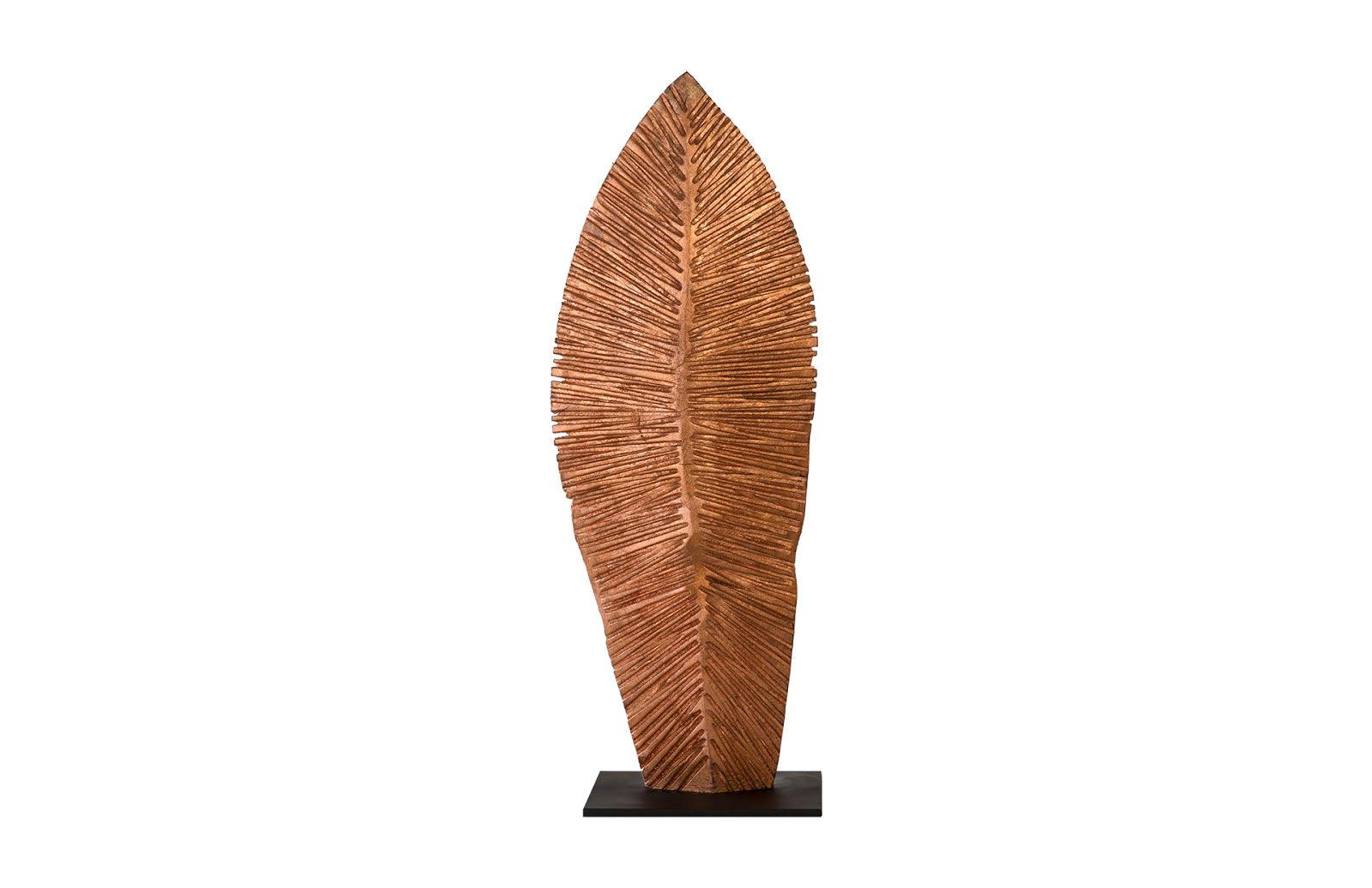 Carved Leaf on Stand, Copper Leaf, SM - Frankwebs