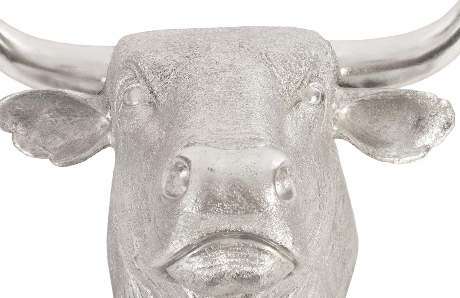 Spanish Fighting Bull Wall Art, Resin, Silver Leaf - Frankwebs