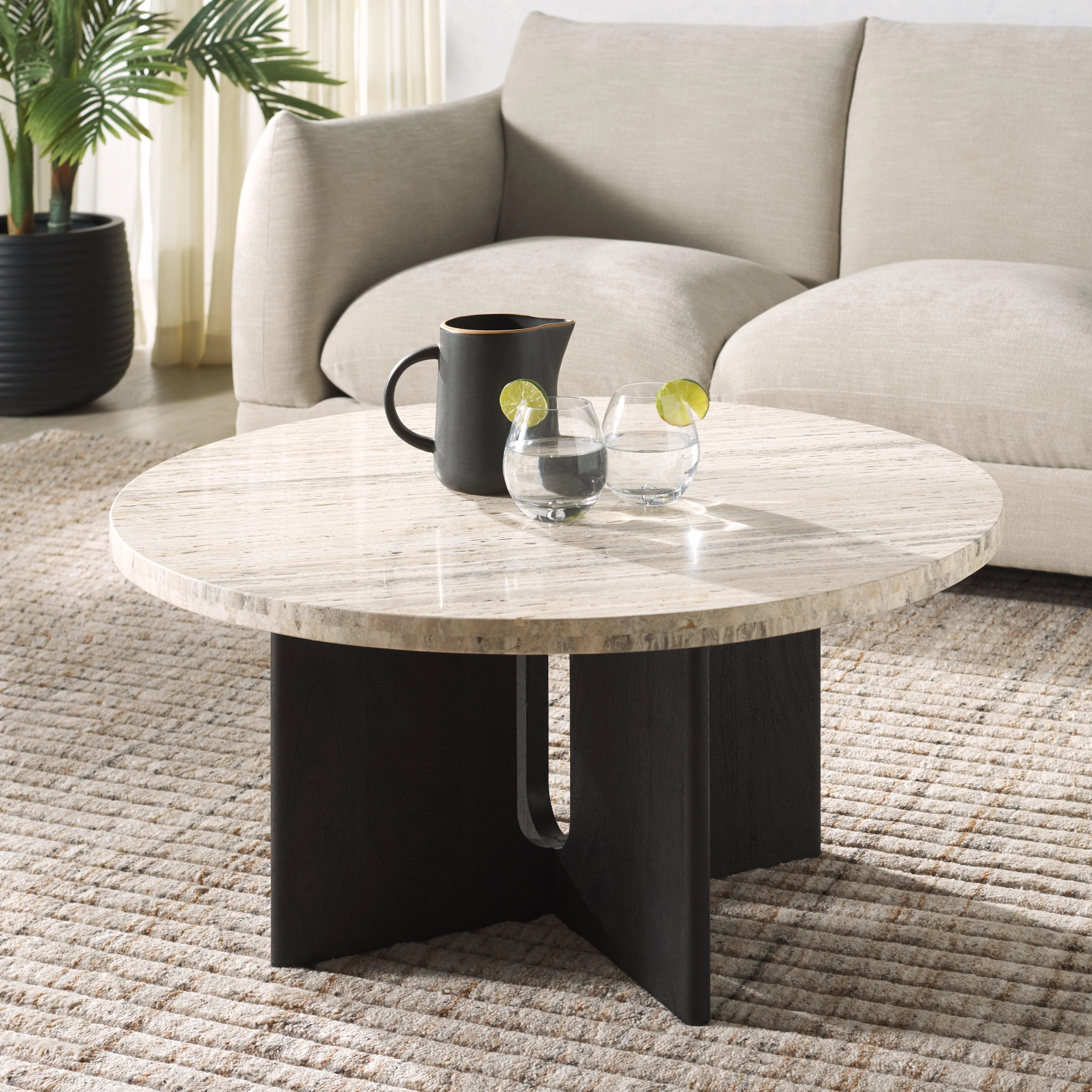 Shayna Travertine Coffee Table - Frankwebs