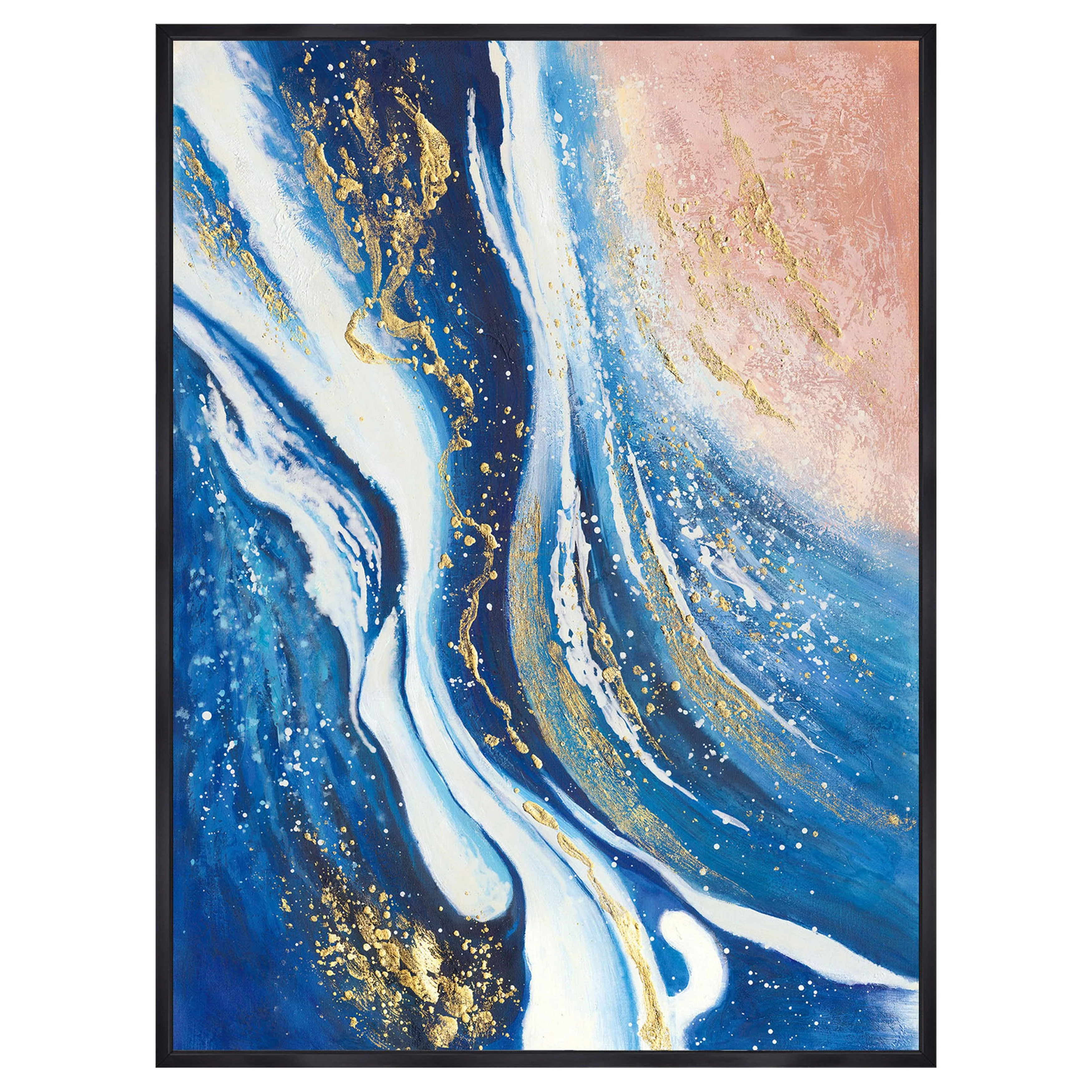 30x40 Handpainted Abstract Canvas, Multi - Frankwebs