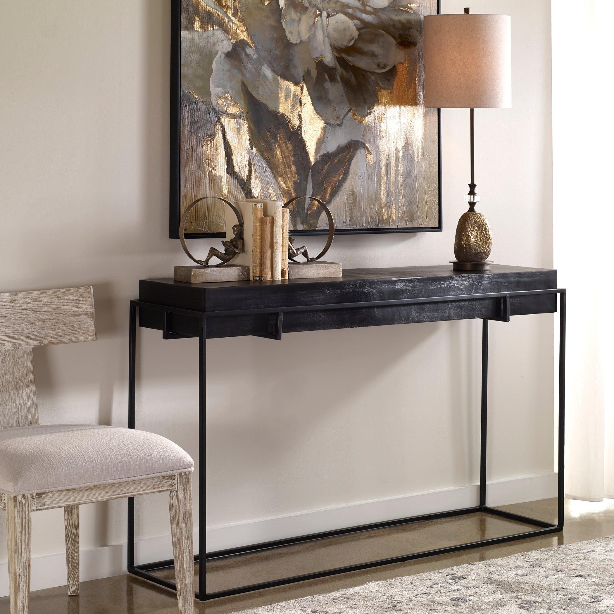 TELONE MODERN BLACK CONSOLE TABLE - Frankwebs